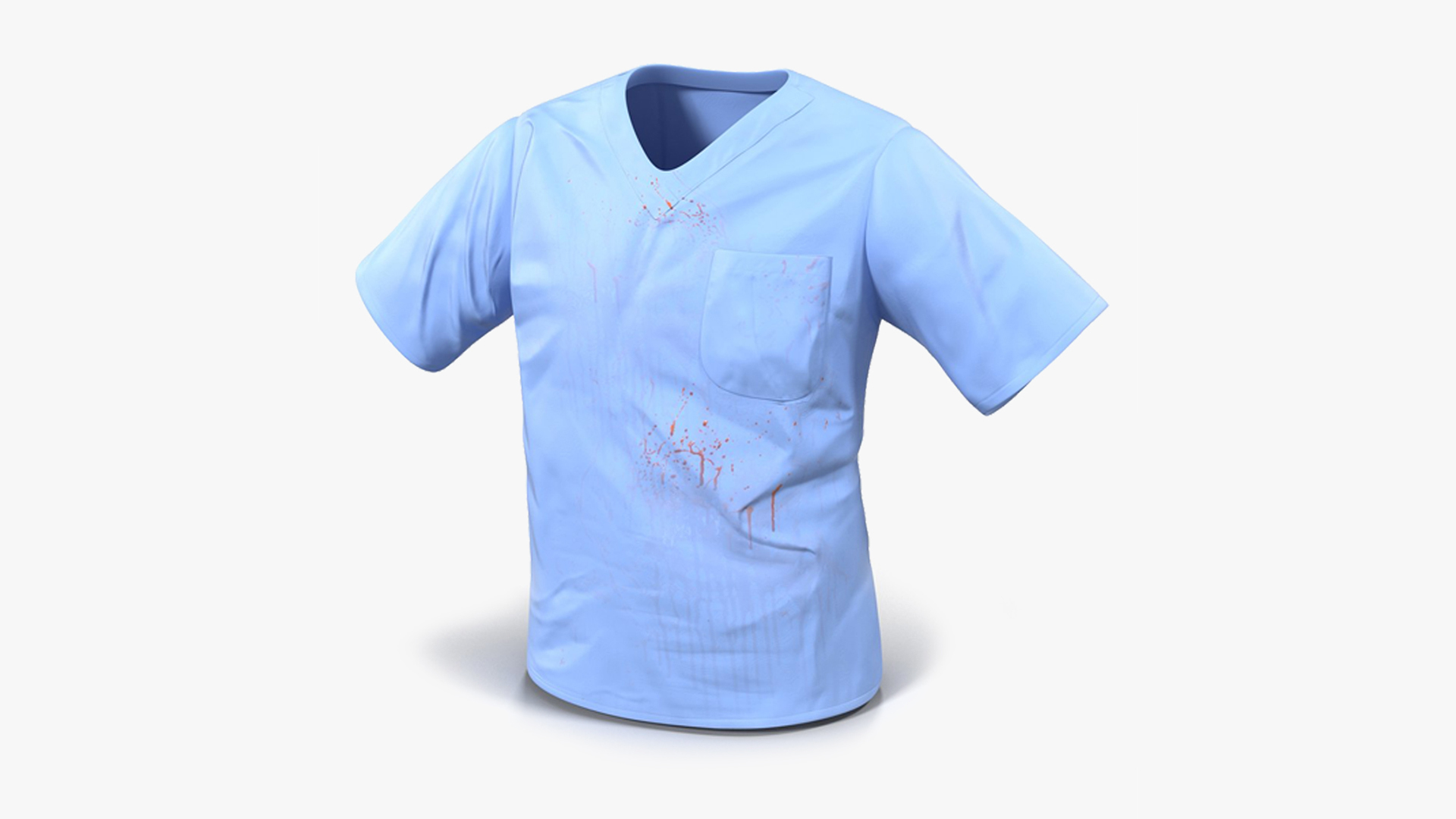 Surgeon Blue Scrubs Shirt Blood Stained 3D model