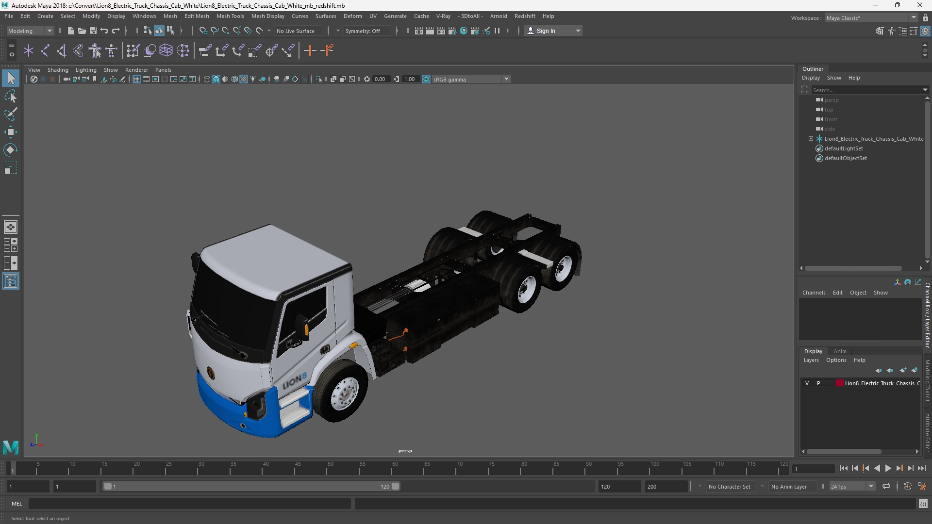 Lion8 Electric Truck Chassis Cab White - view 11