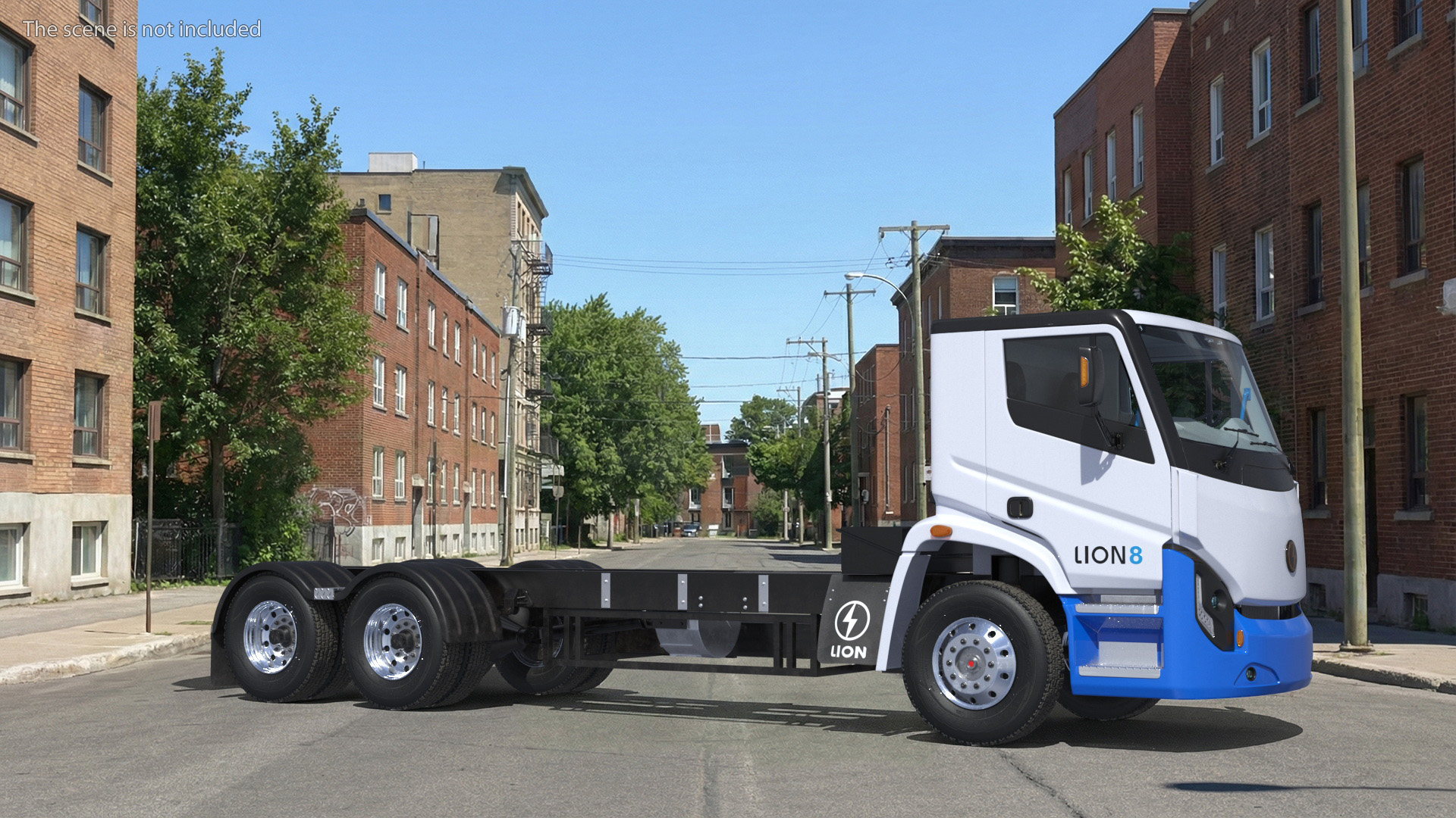 Lion8 Electric Truck Chassis Cab White - view 2