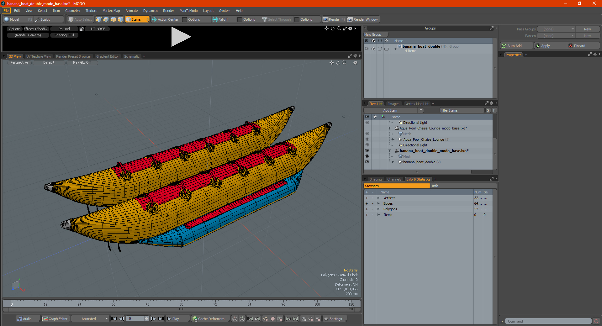 3D Banana Boat Double model