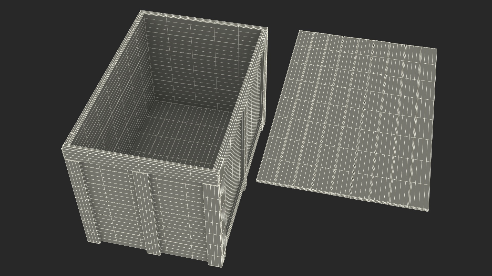 3D model Large Wood Shipping Crate