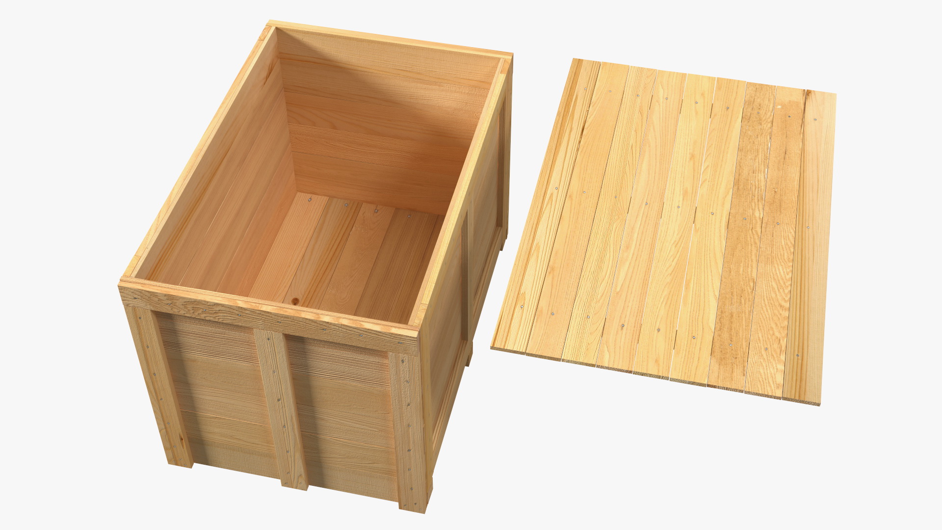 3D model Large Wood Shipping Crate