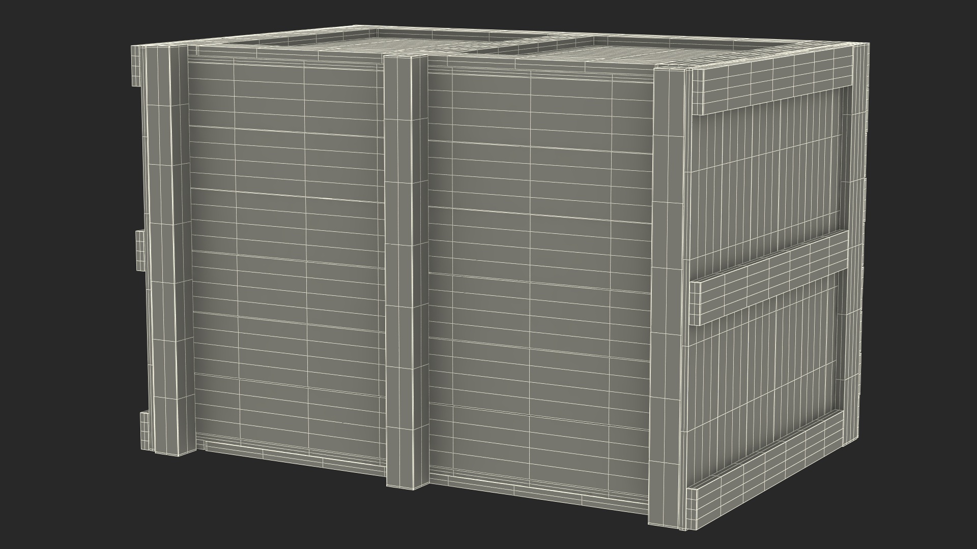 3D model Large Wood Shipping Crate