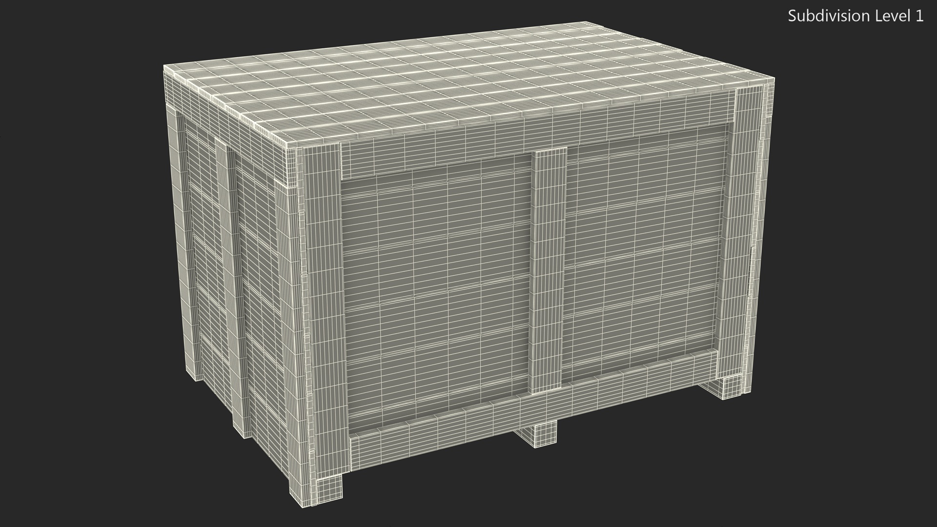 3D model Large Wood Shipping Crate
