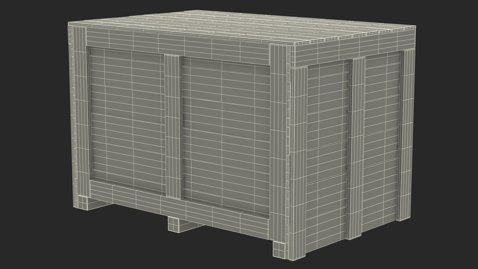 3D model Large Wood Shipping Crate