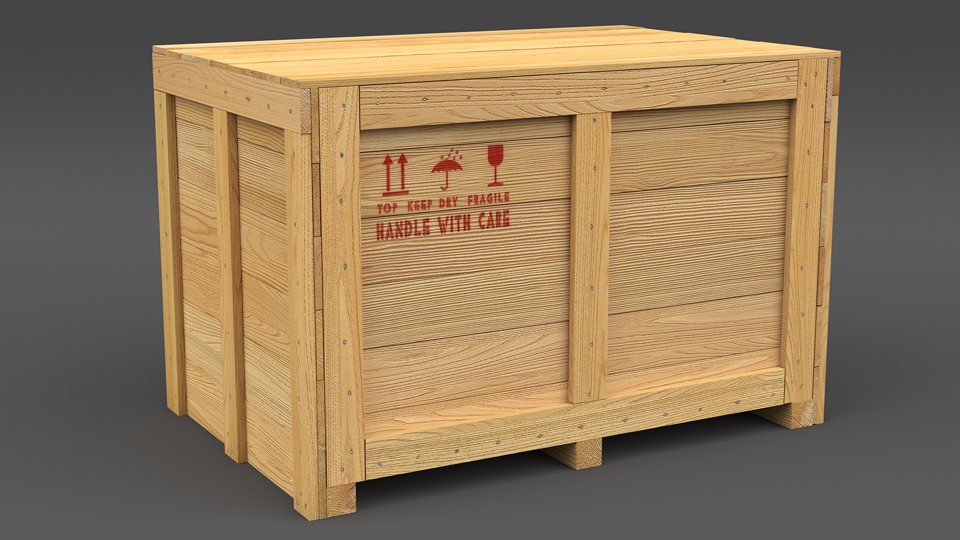 3D model Large Wood Shipping Crate