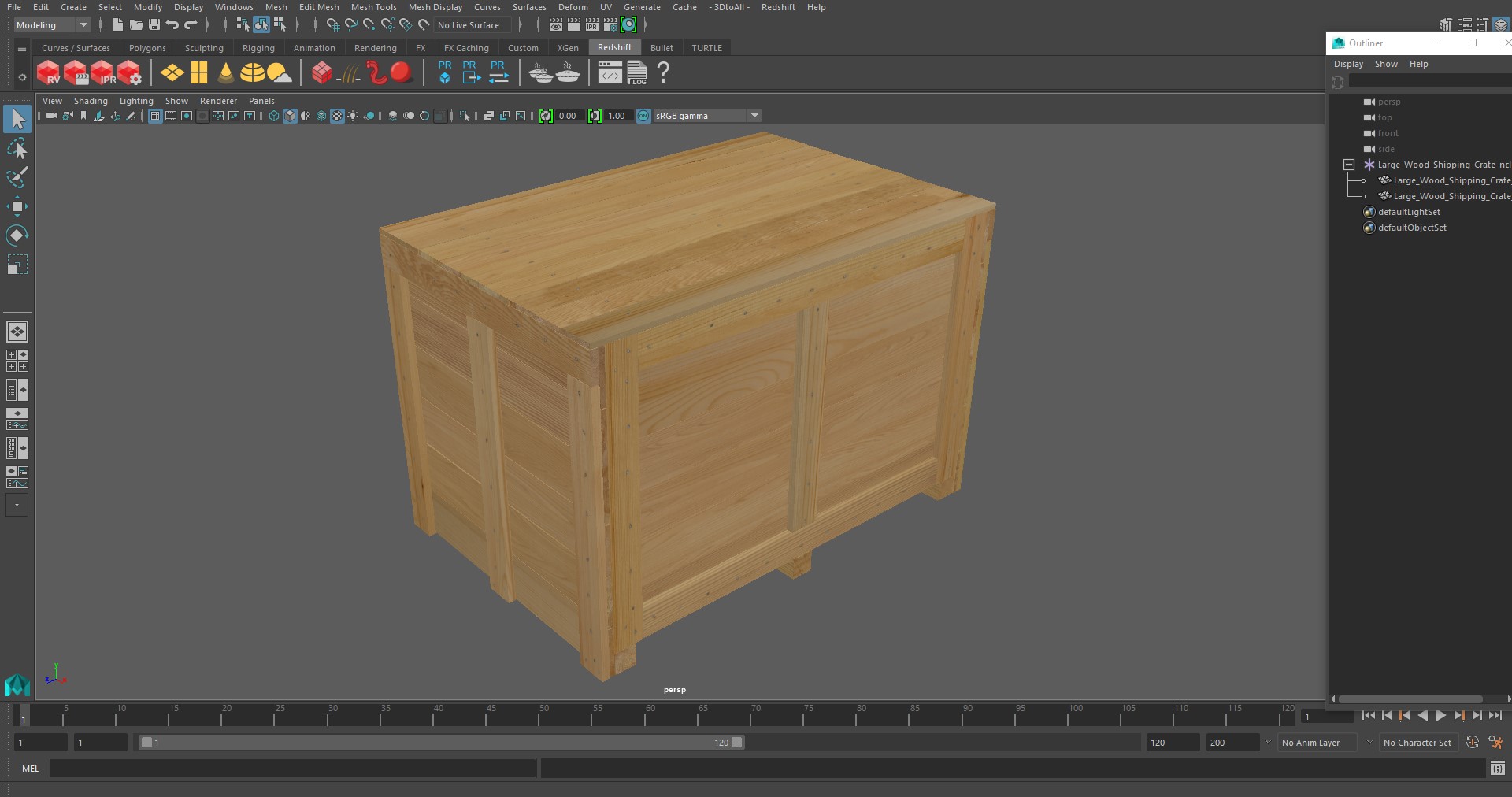3D model Large Wood Shipping Crate
