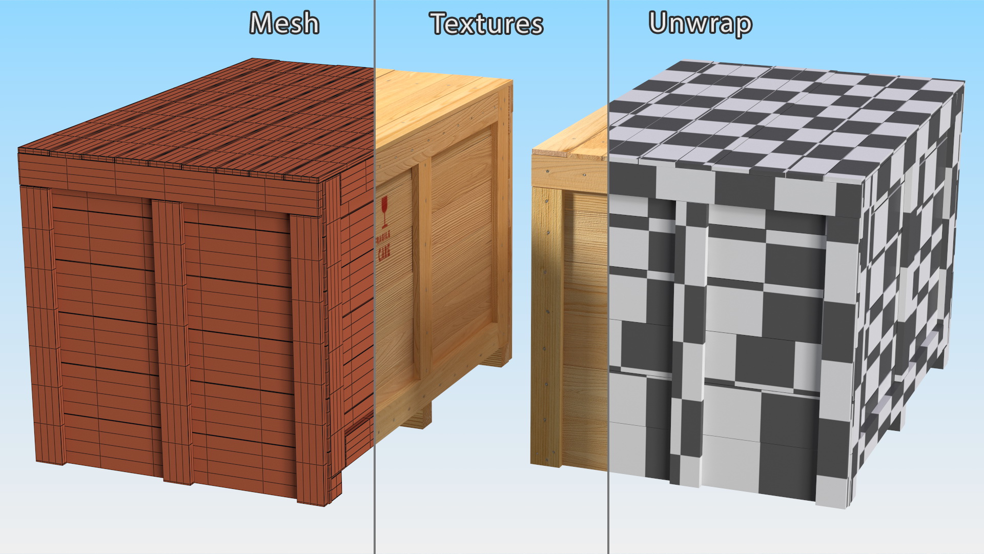 3D model Large Wood Shipping Crate