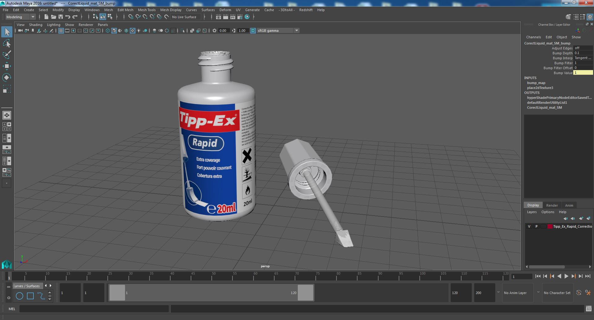 Tipp Ex Rapid Correction Fluid Opened 3D