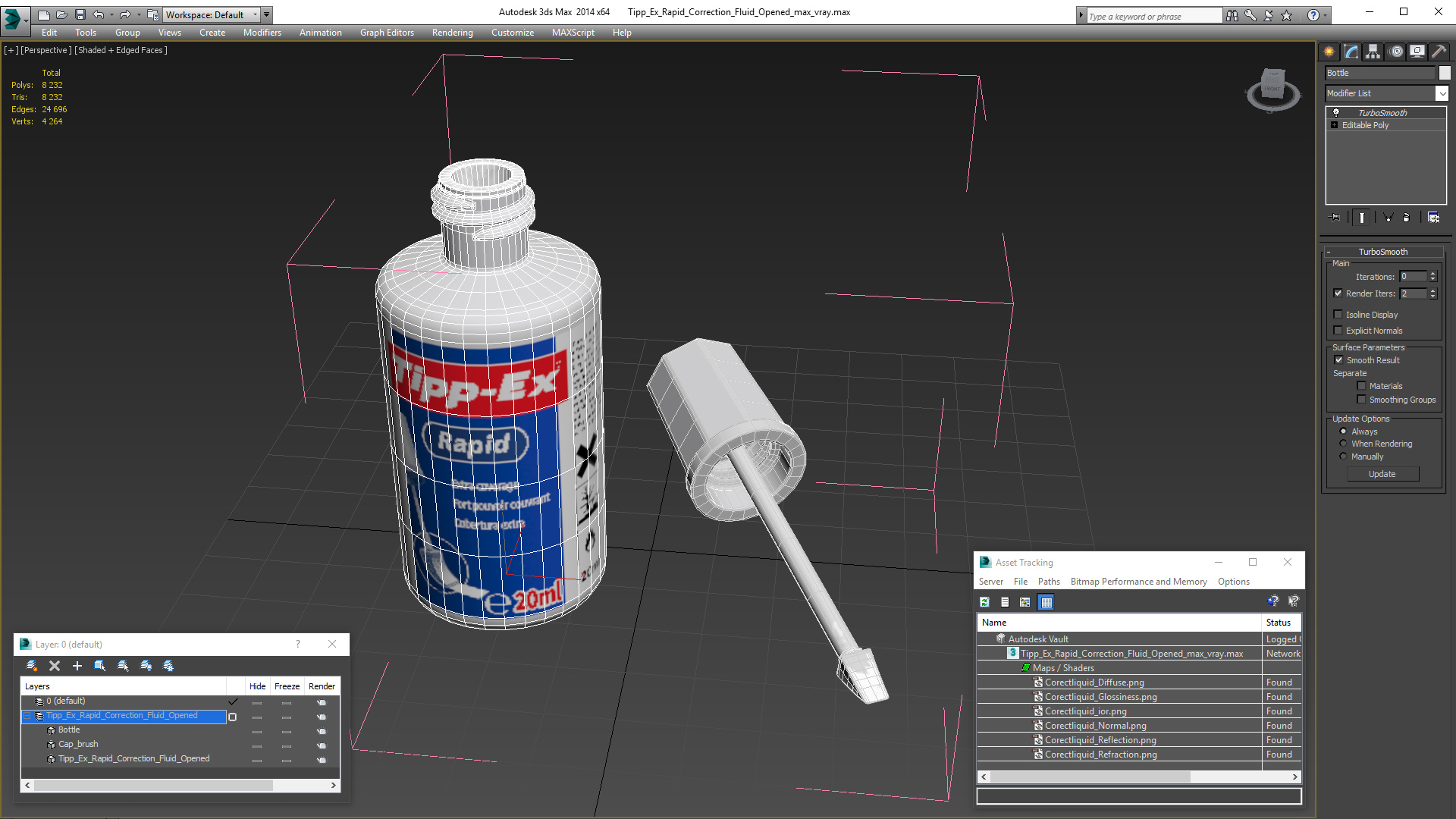 Tipp Ex Rapid Correction Fluid Opened 3D