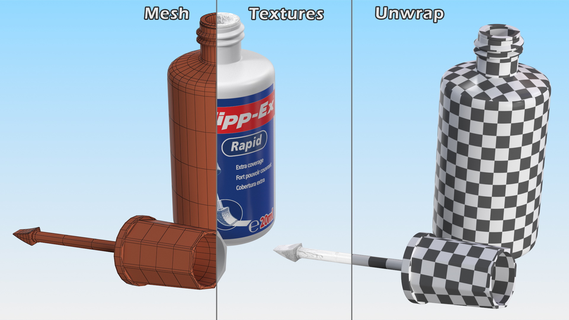 Tipp Ex Rapid Correction Fluid Opened 3D