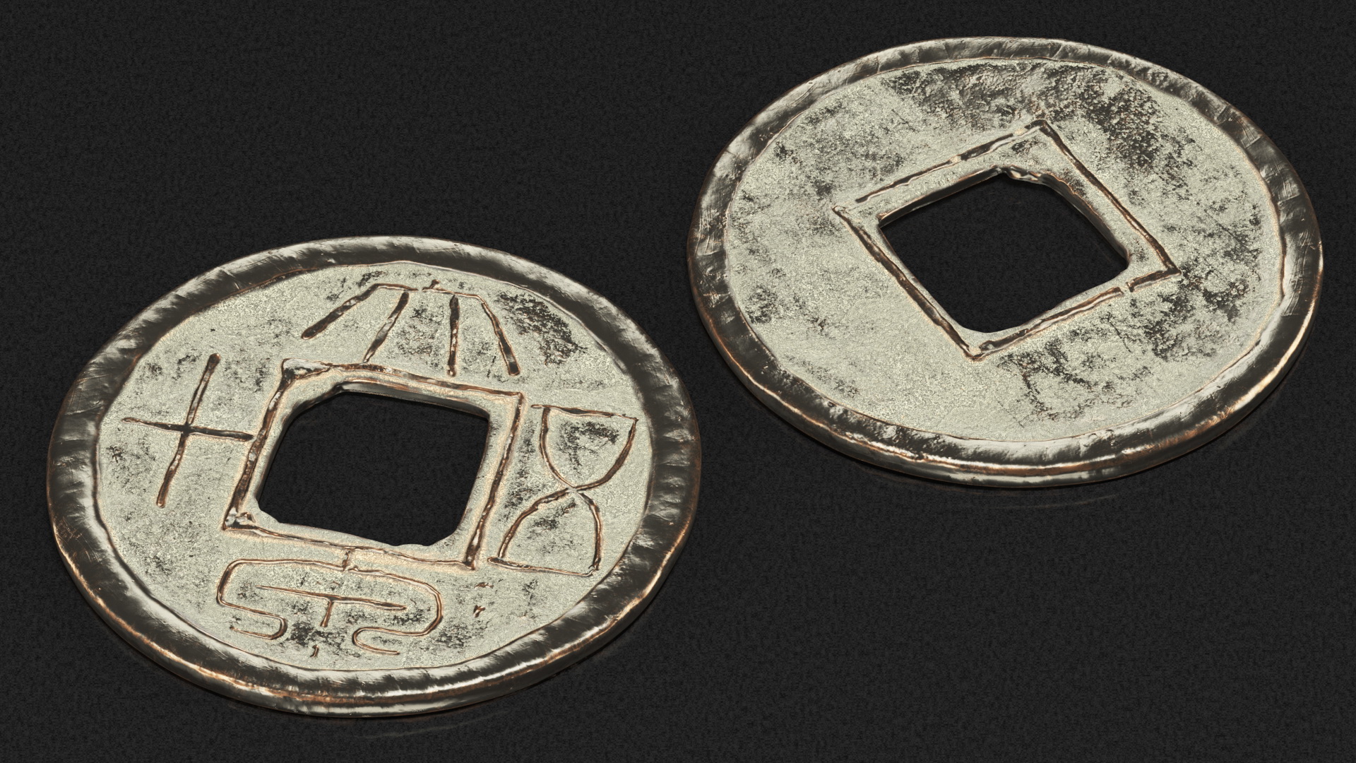 3D Xin Dynasty Da Quan Wu Shi 50 Cash Shi model