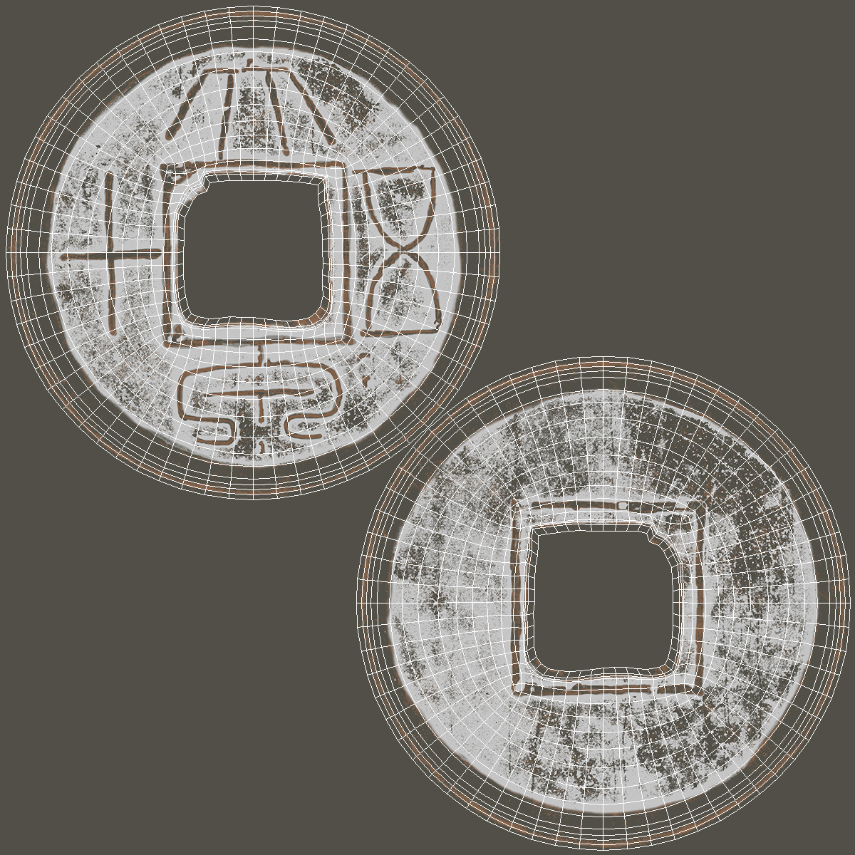 3D Xin Dynasty Da Quan Wu Shi 50 Cash Shi model