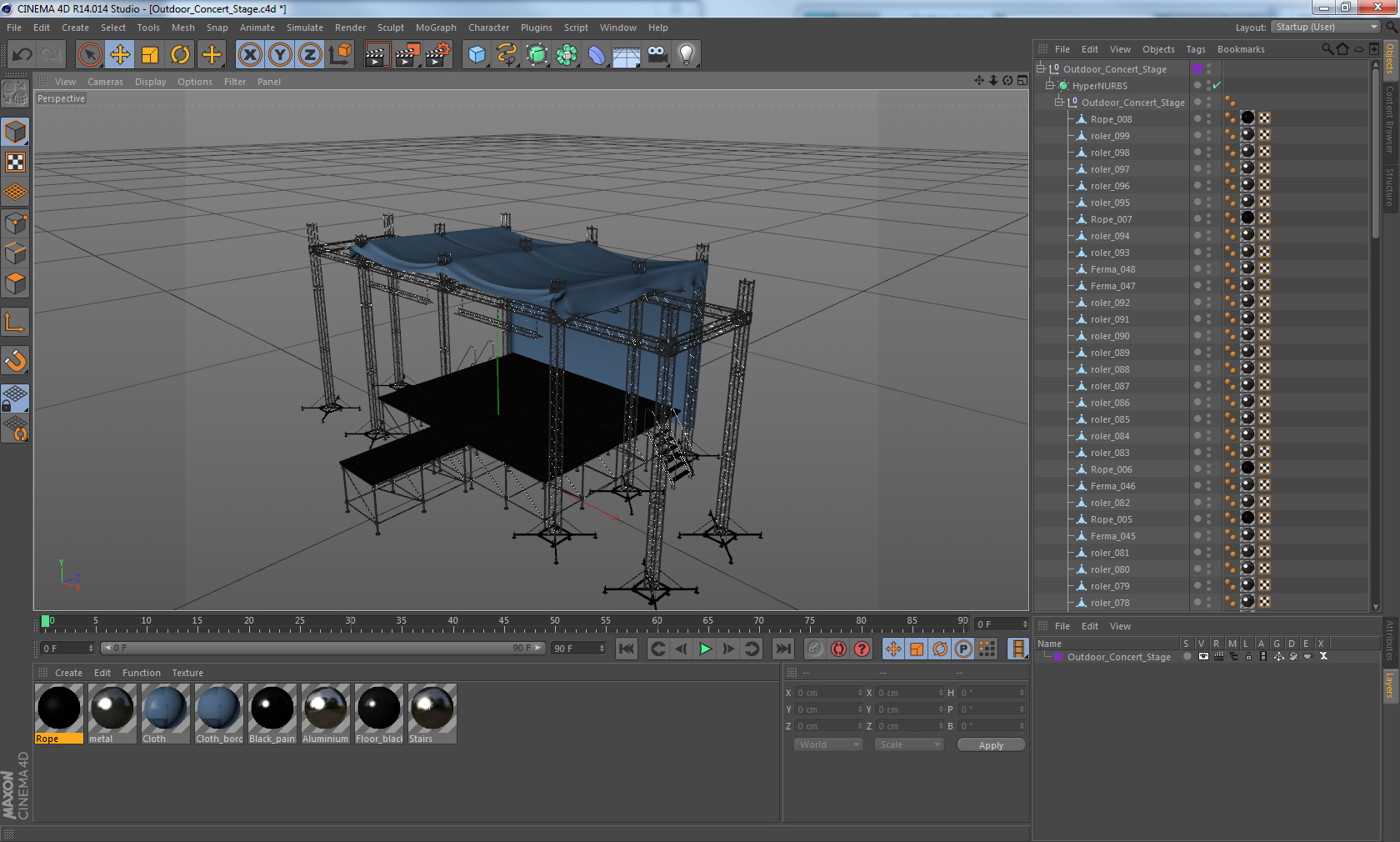3D Outdoor Concert Stage