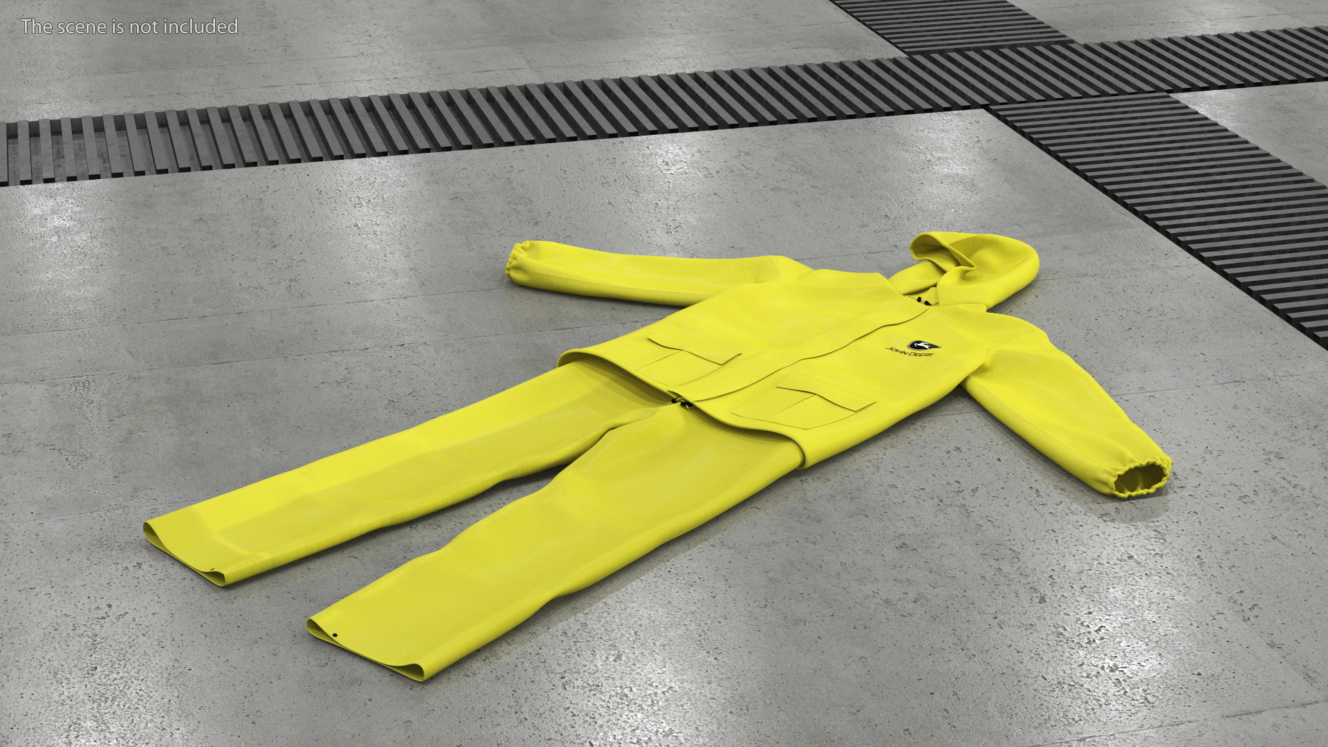 John Deere Safety Rain Suit Yellow 3D model