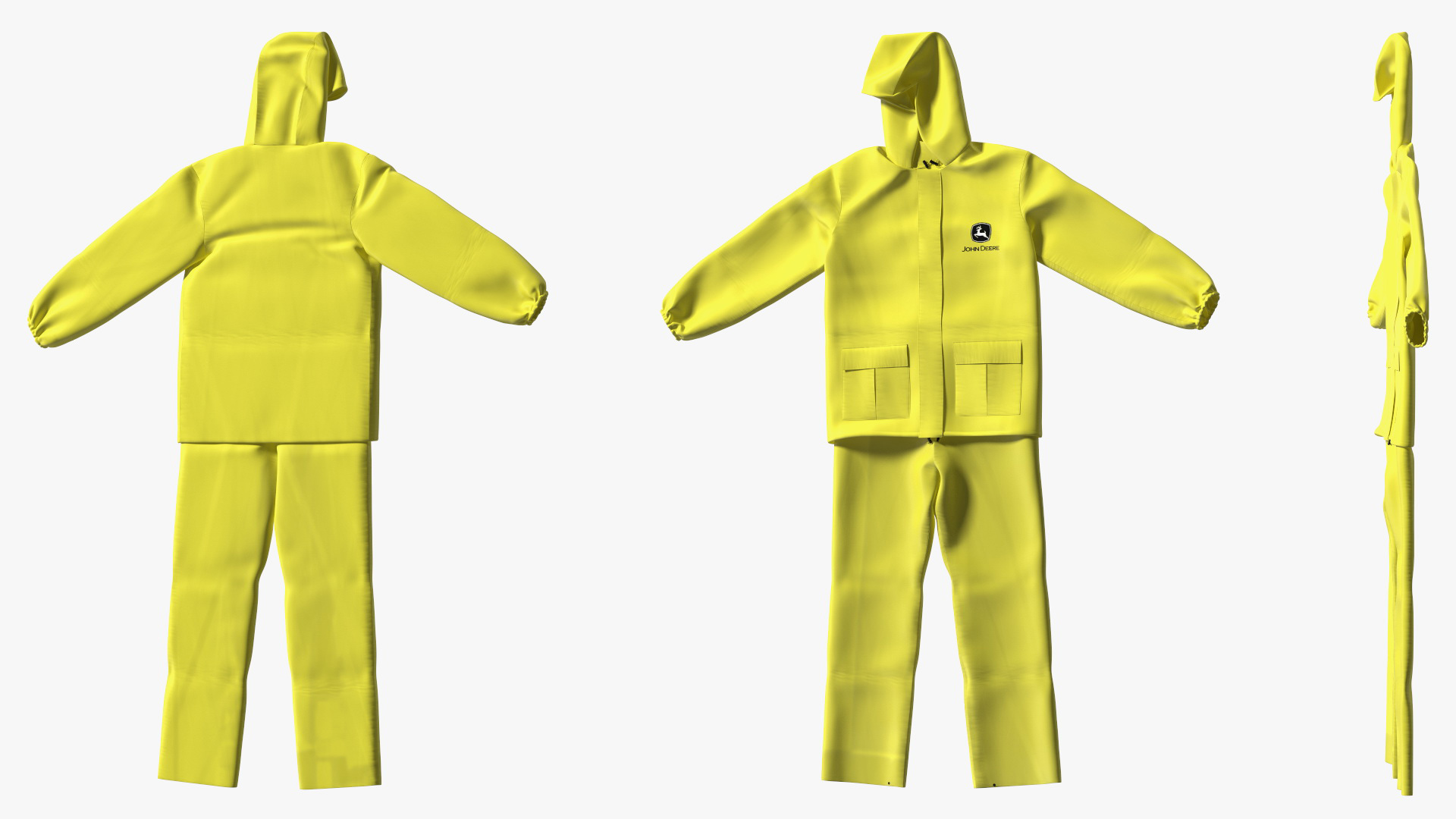 John Deere Safety Rain Suit Yellow 3D model