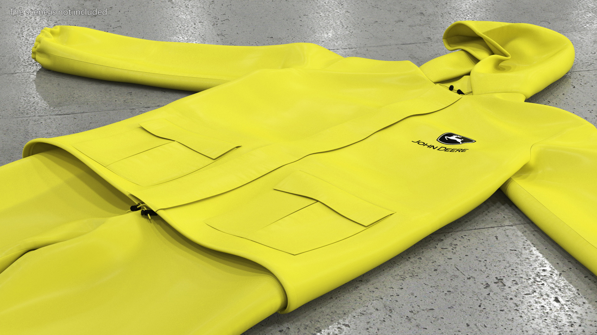 John Deere Safety Rain Suit Yellow 3D model