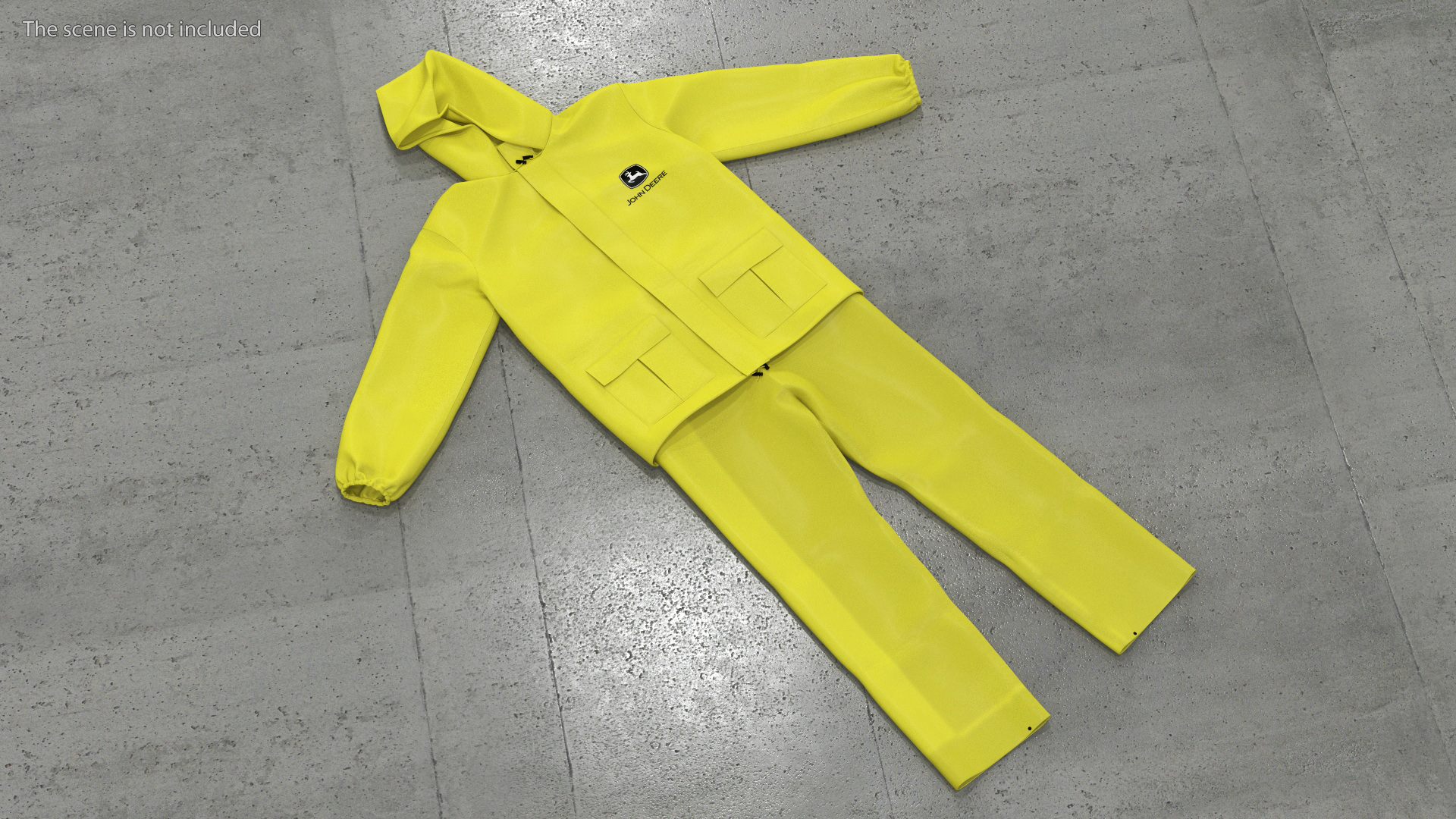John Deere Safety Rain Suit Yellow 3D model