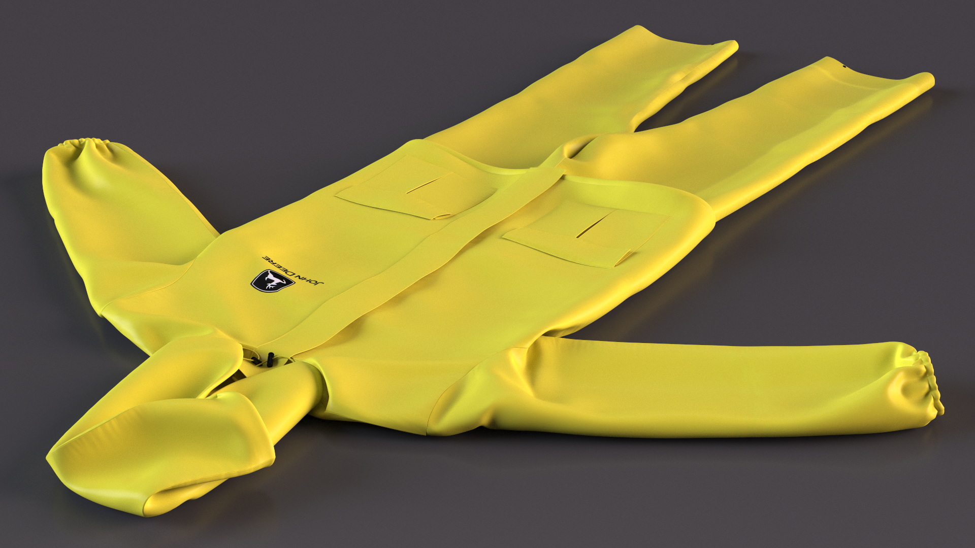 John Deere Safety Rain Suit Yellow 3D model