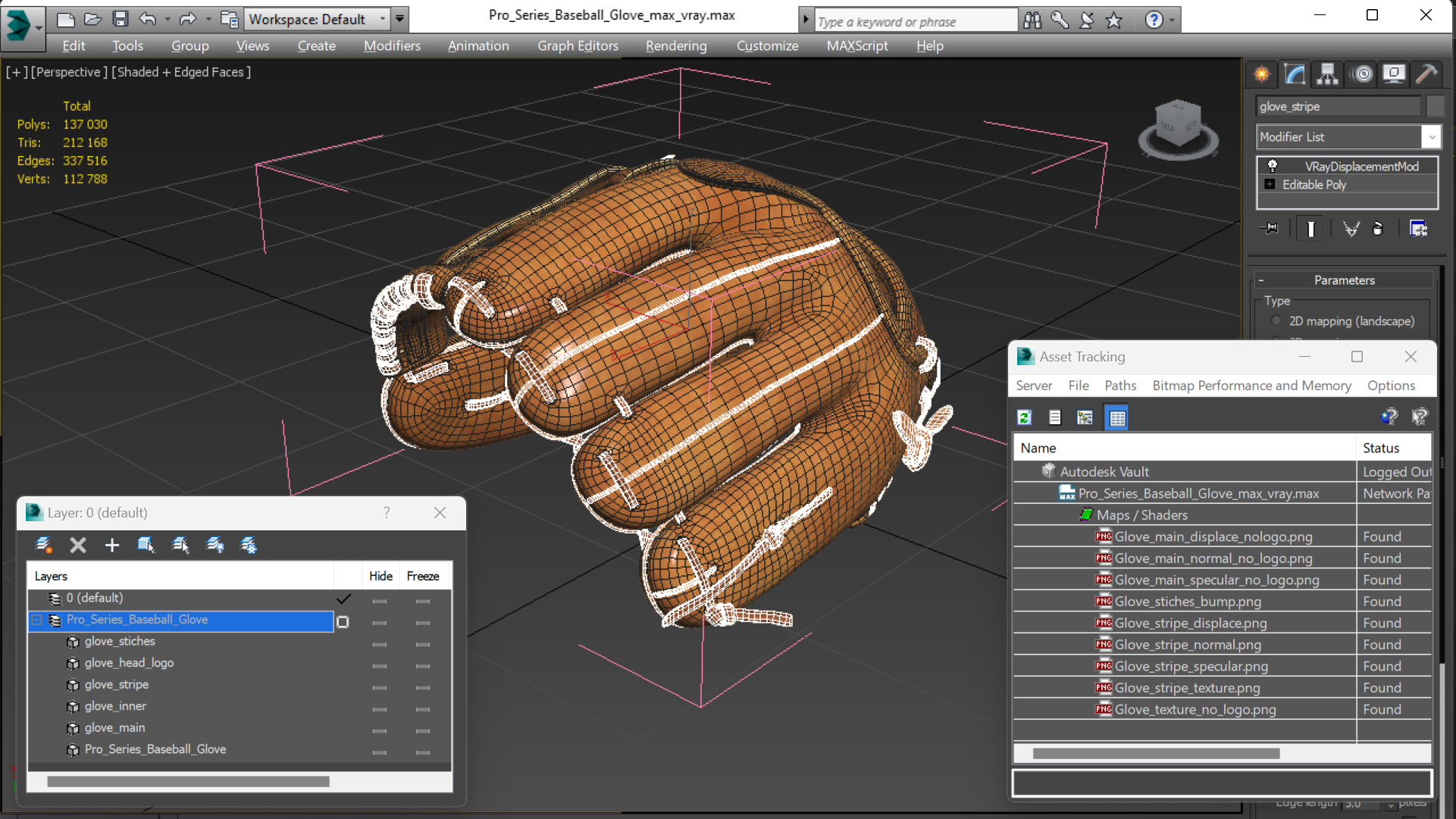 3D model Pro Series Baseball Glove
