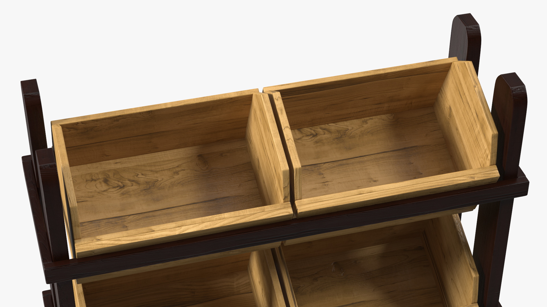 Wooden Display Stand with Crates 3D