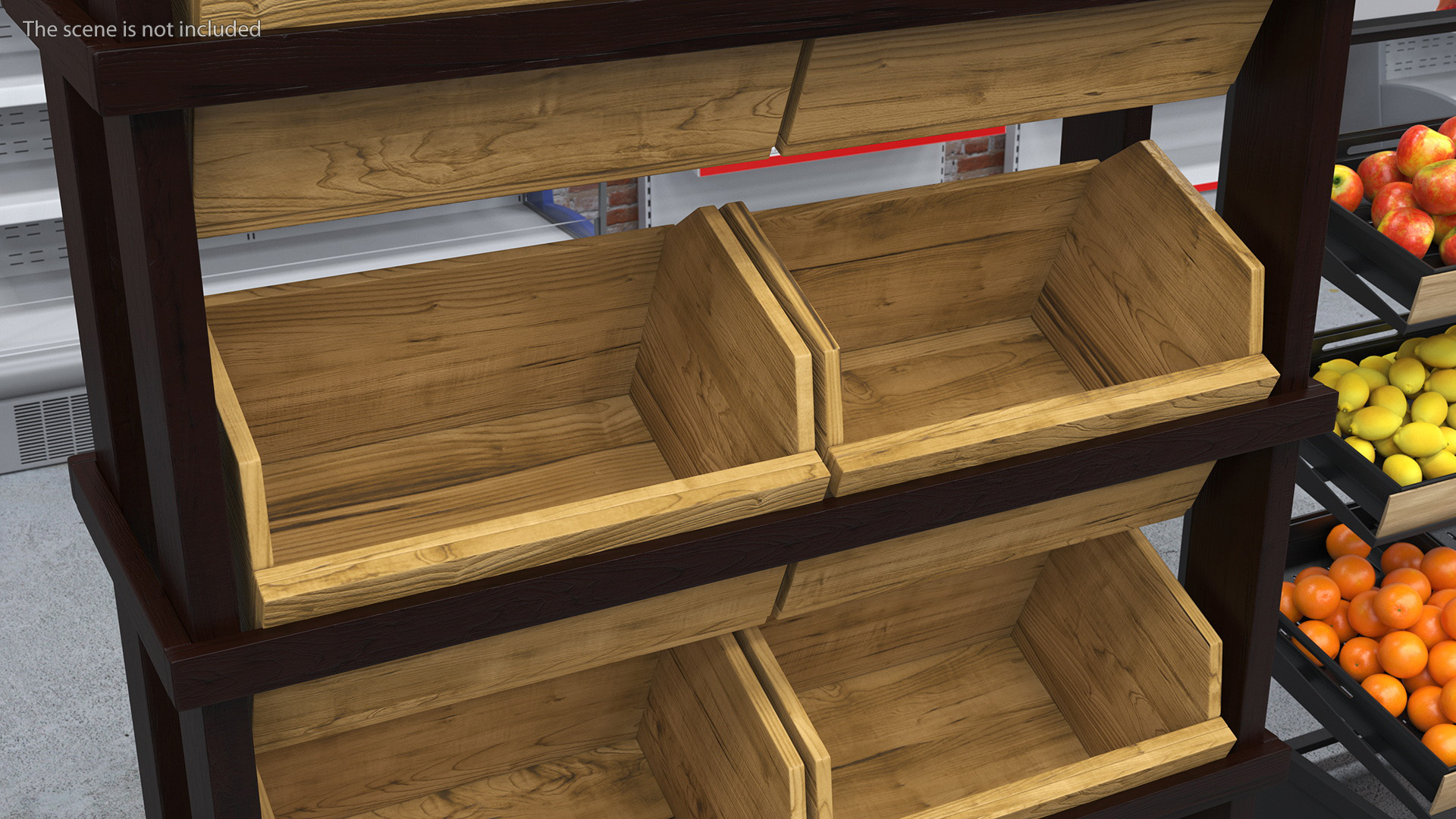 Wooden Display Stand with Crates 3D