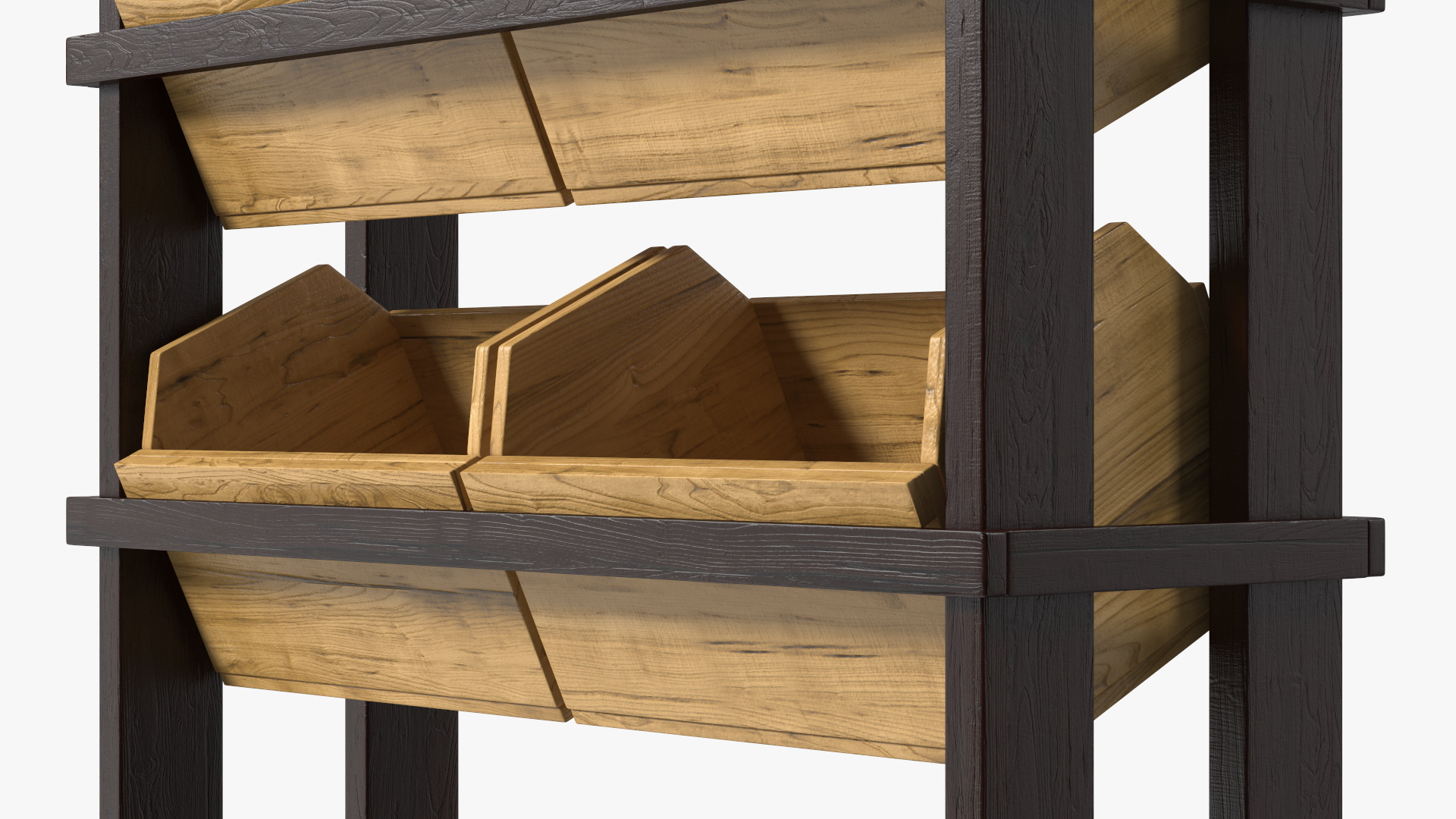 Wooden Display Stand with Crates 3D
