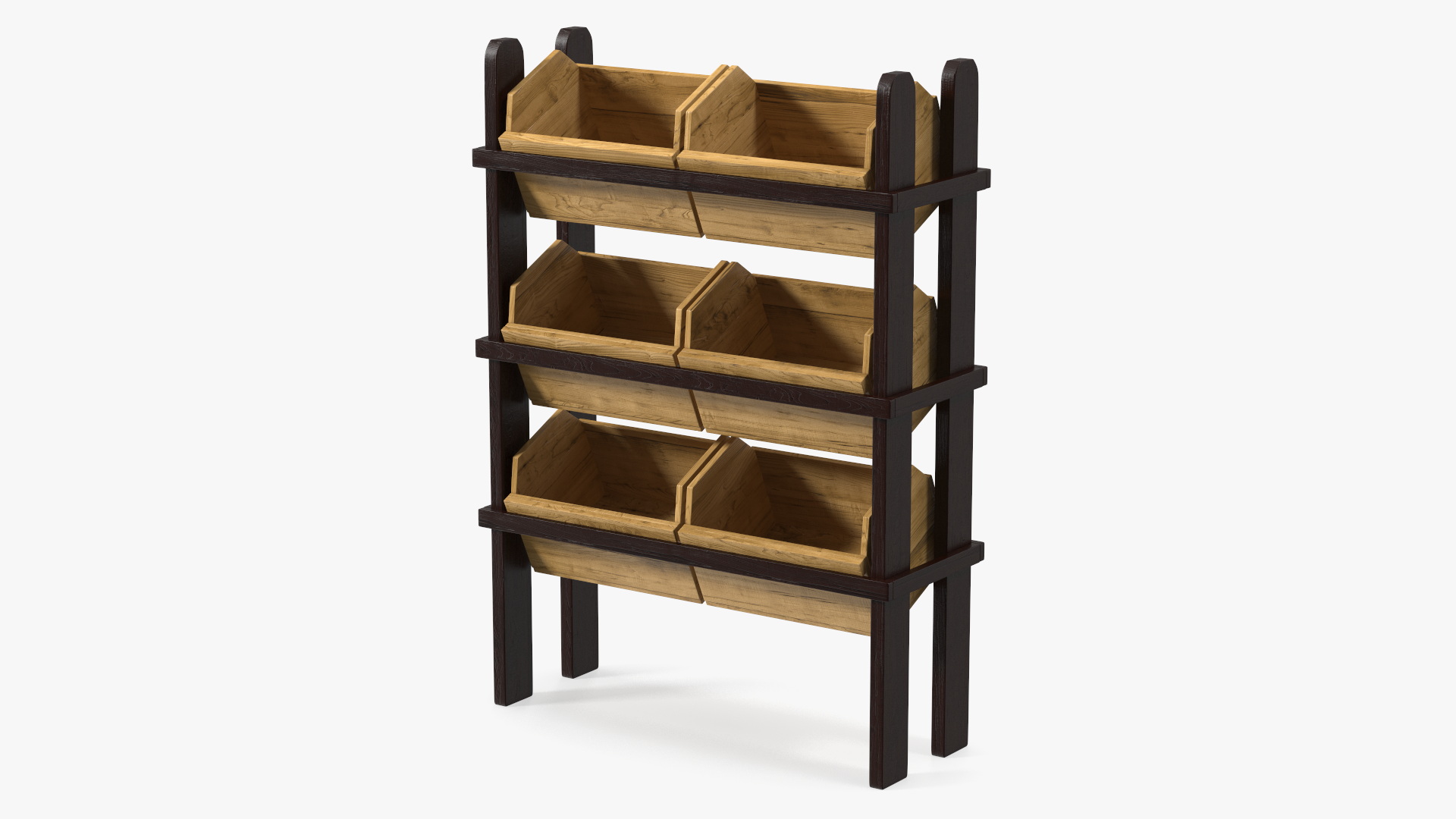 Wooden Display Stand with Crates 3D