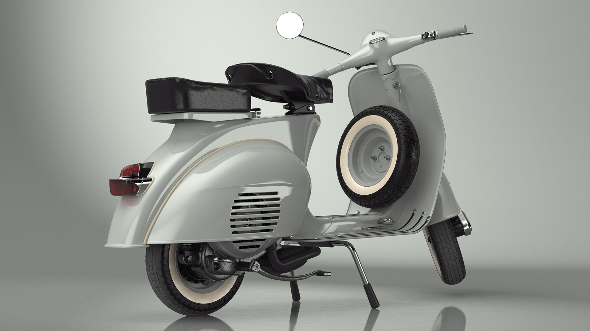 Retro Scooter Vespa 125 Grey Rigged for Cinema 4D 3D model
