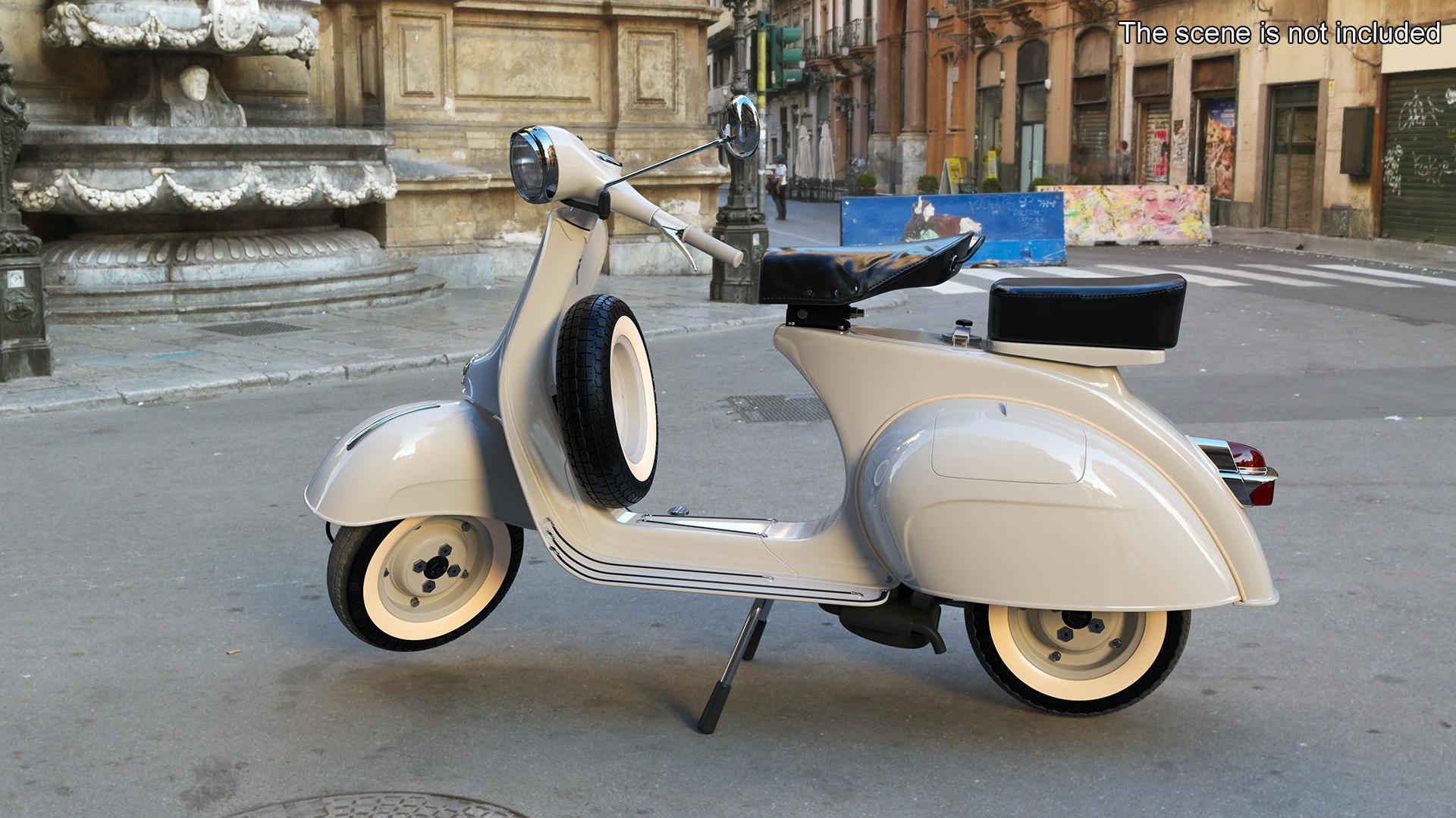Retro Scooter Vespa 125 Grey Rigged for Cinema 4D 3D model