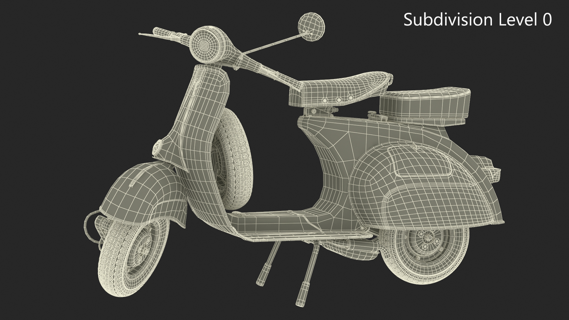 Retro Scooter Vespa 125 Grey Rigged for Cinema 4D 3D model