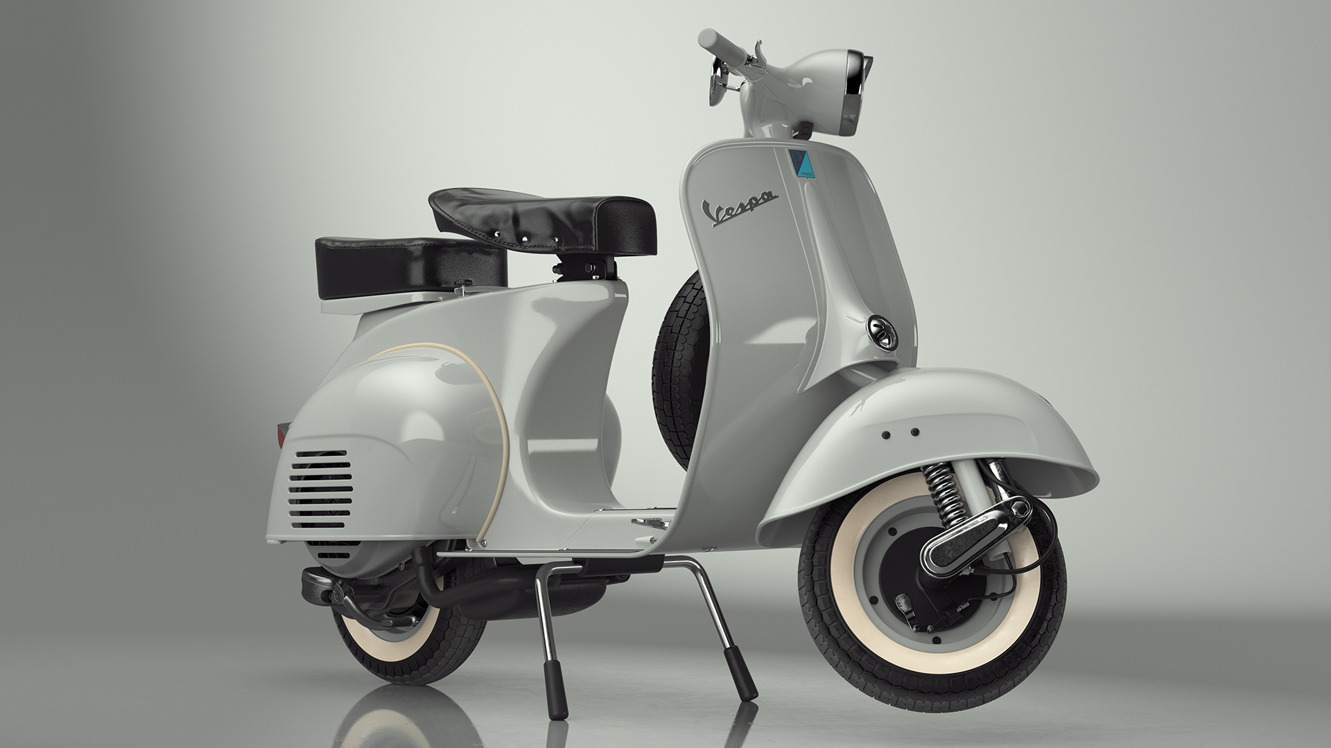 Retro Scooter Vespa 125 Grey Rigged for Cinema 4D 3D model