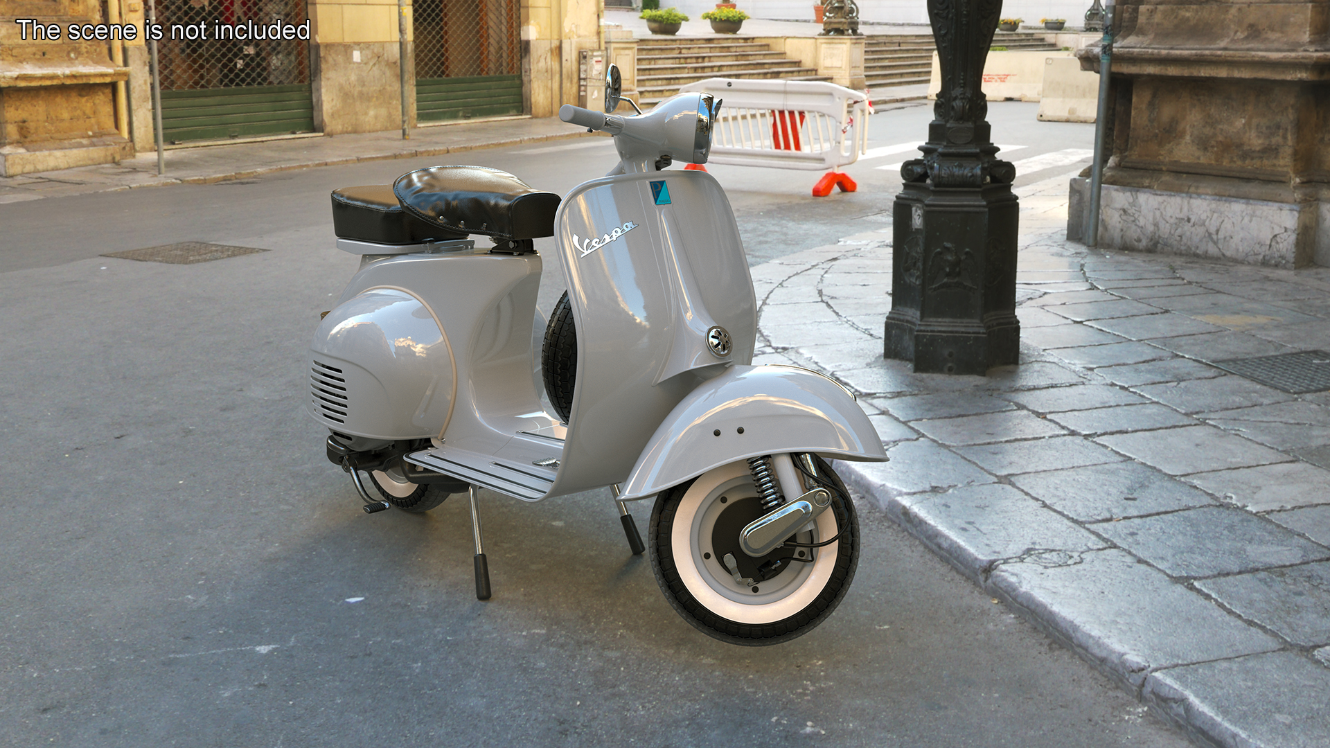 Retro Scooter Vespa 125 Grey Rigged for Cinema 4D 3D model