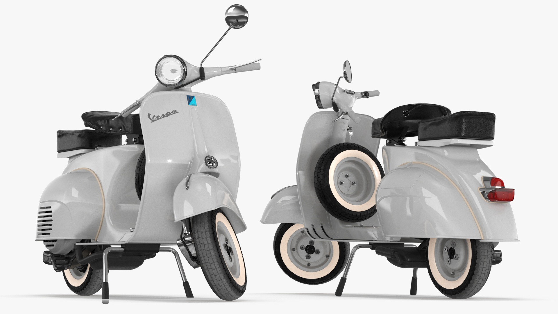 Retro Scooter Vespa 125 Grey Rigged for Cinema 4D 3D model