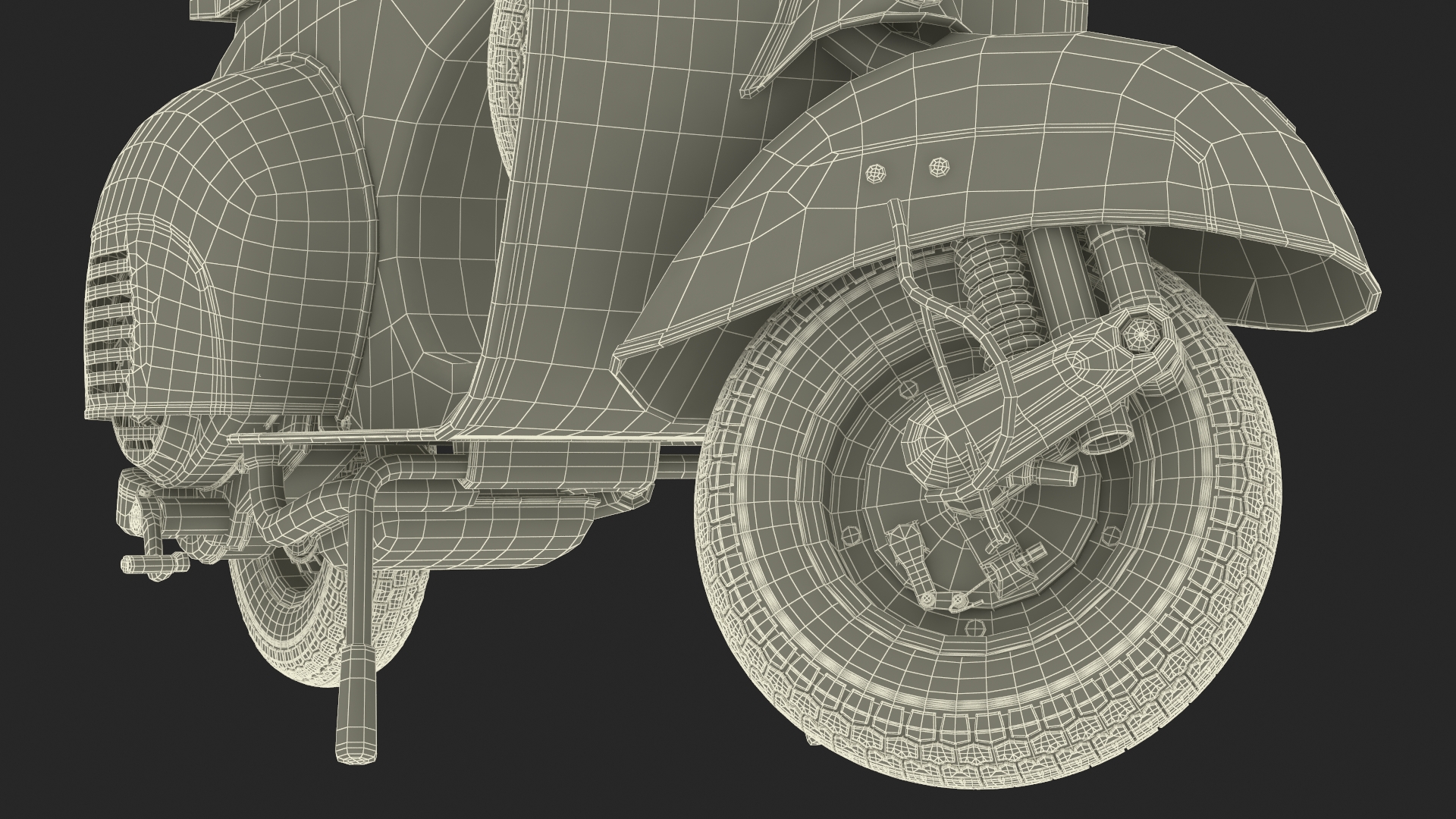 Retro Scooter Vespa 125 Grey Rigged for Cinema 4D 3D model