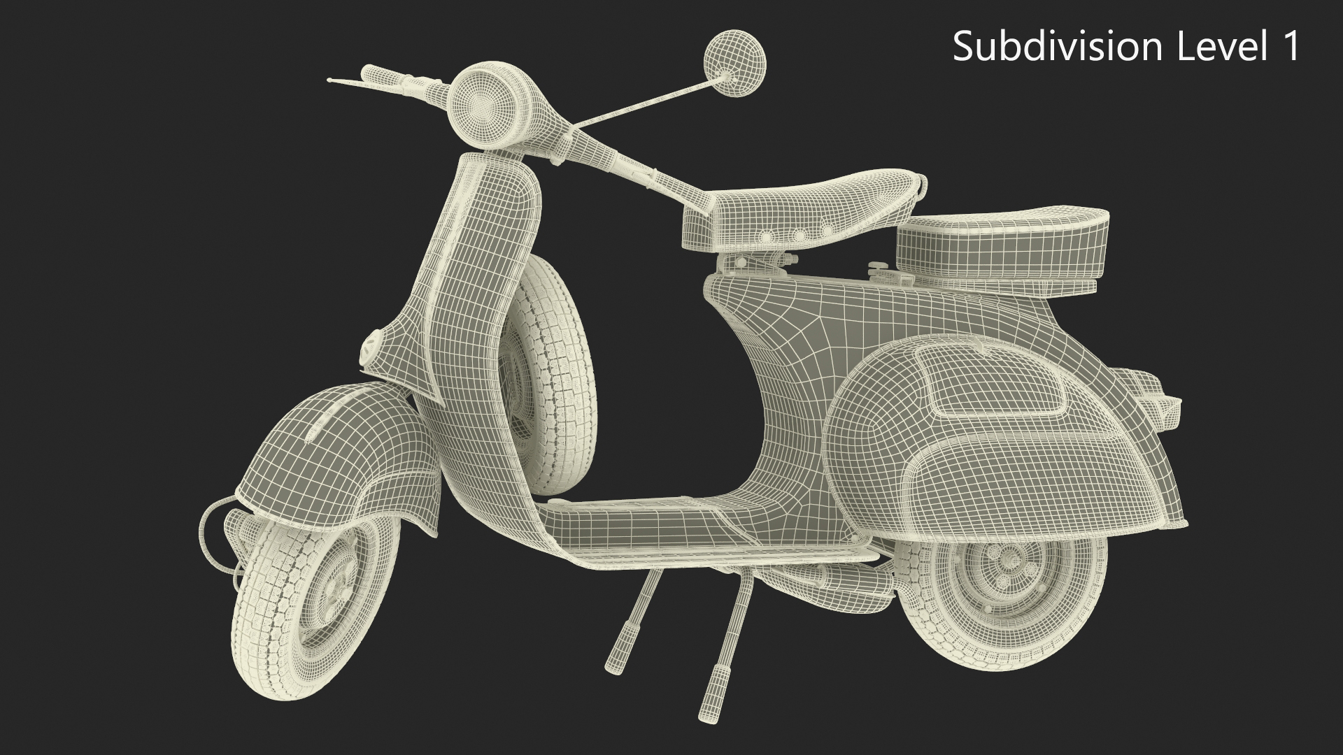 Retro Scooter Vespa 125 Grey Rigged for Cinema 4D 3D model