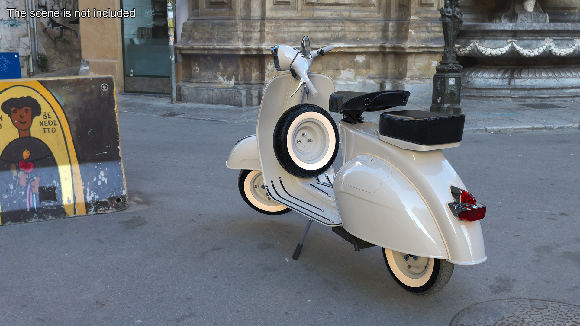 Retro Scooter Vespa 125 Grey Rigged for Cinema 4D 3D model