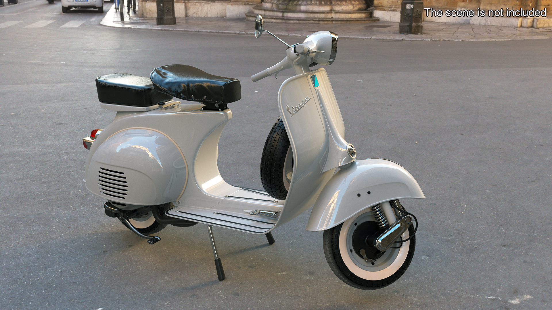 Retro Scooter Vespa 125 Grey Rigged for Cinema 4D 3D model