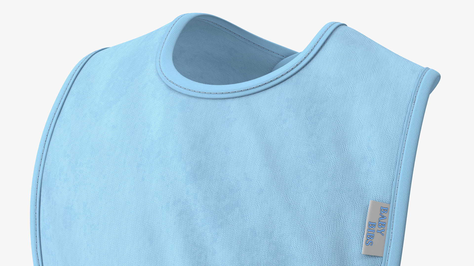 Reusable Blue Fabric Baby Bib 3D model