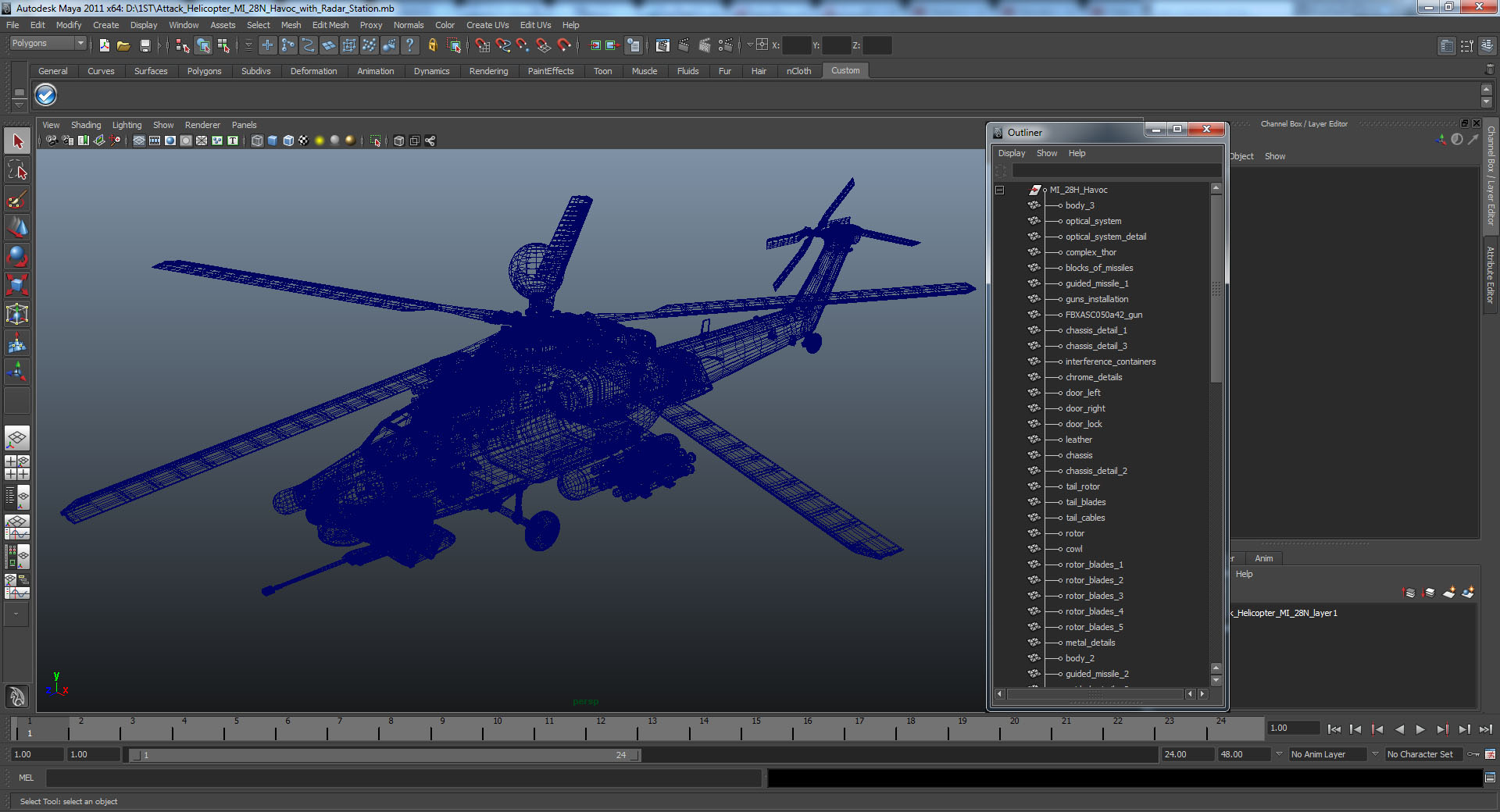 3D model Attack Helicopter MI 28H Havoc
