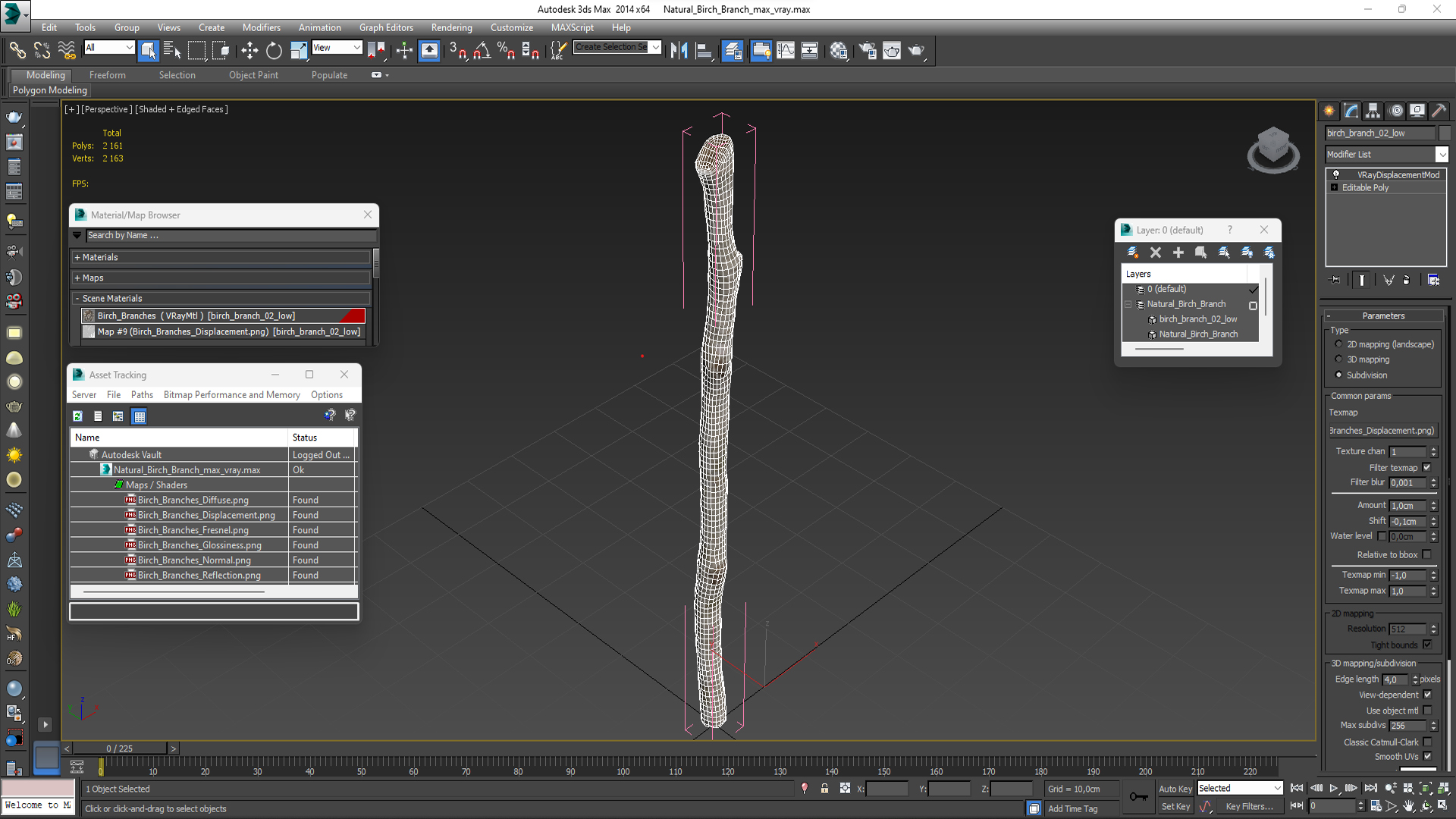 3D model Natural Birch Branch