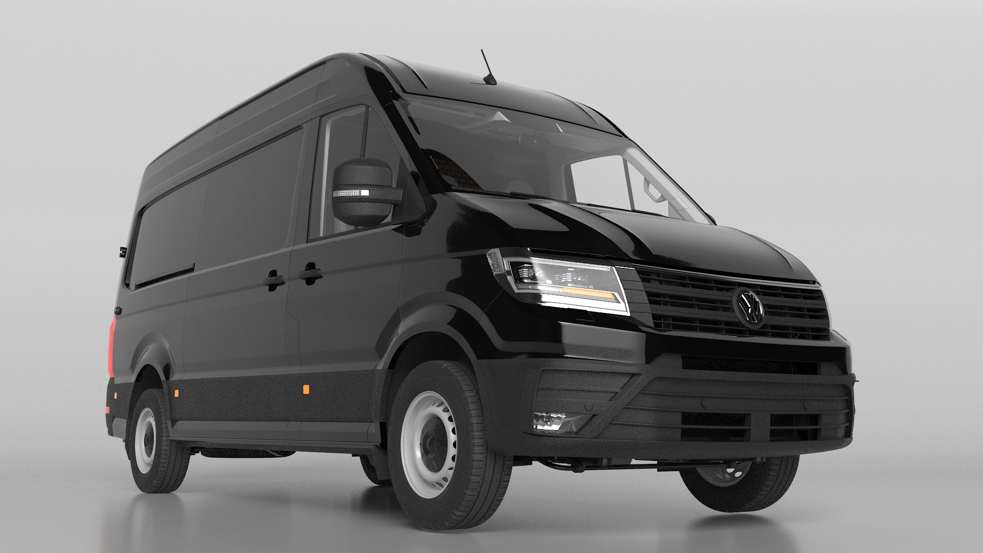 Volkswagen Crafter Van 2024 Black Color 3D model