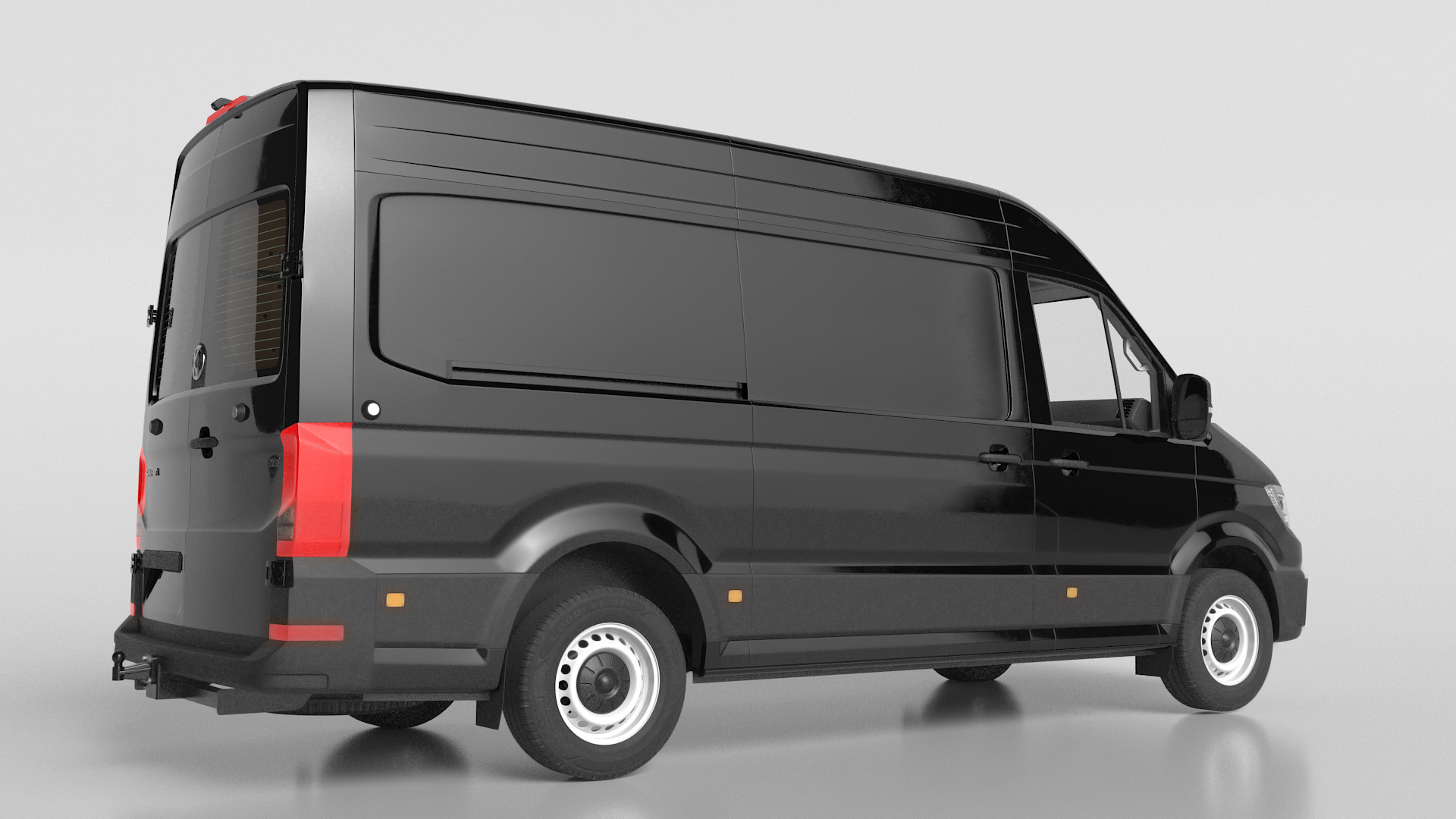 Volkswagen Crafter Van 2024 Black Color 3D model