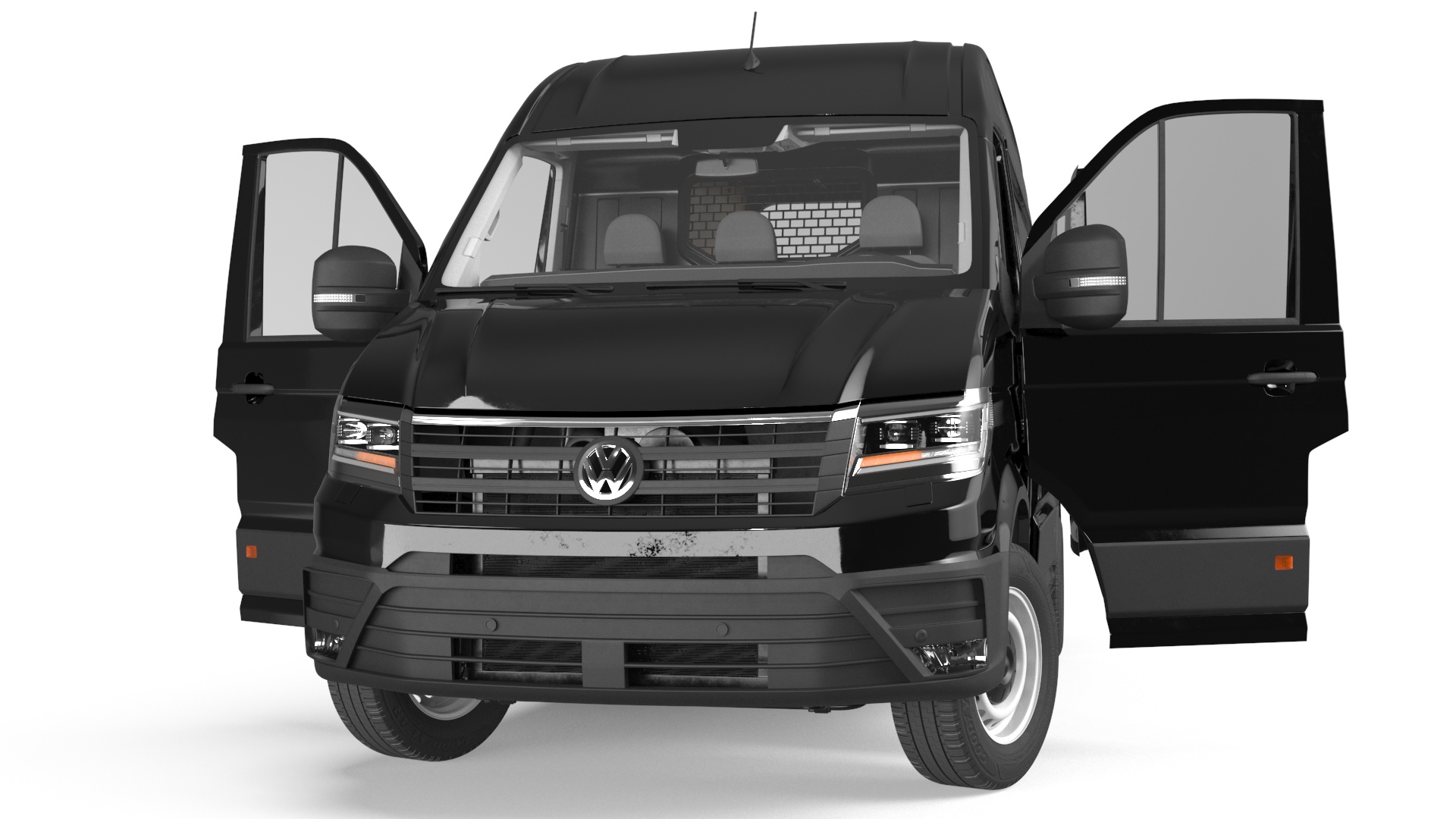 Volkswagen Crafter Van 2024 Black Color 3D model