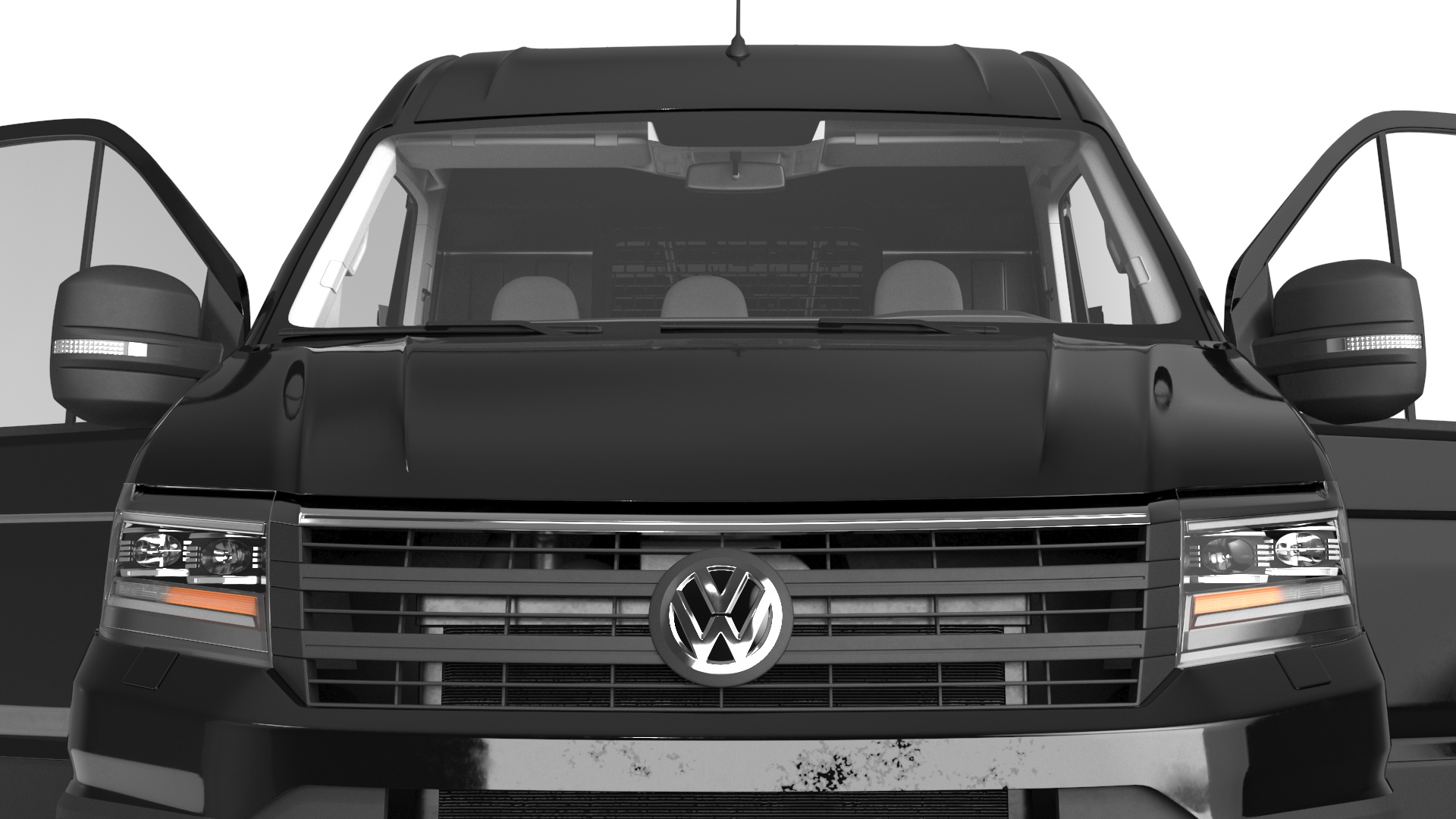 Volkswagen Crafter Van 2024 Black Color 3D model