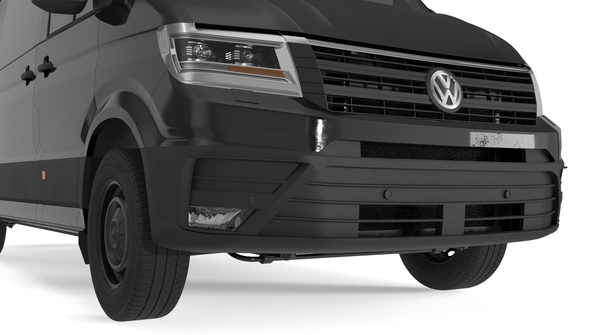Volkswagen Crafter Van 2024 Black Color 3D model