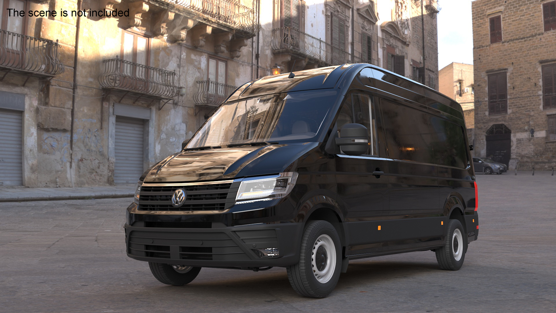 Volkswagen Crafter Van 2024 Black Color 3D model