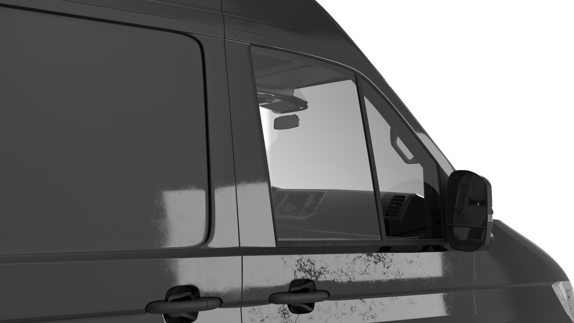 Volkswagen Crafter Van 2024 Black Color 3D model