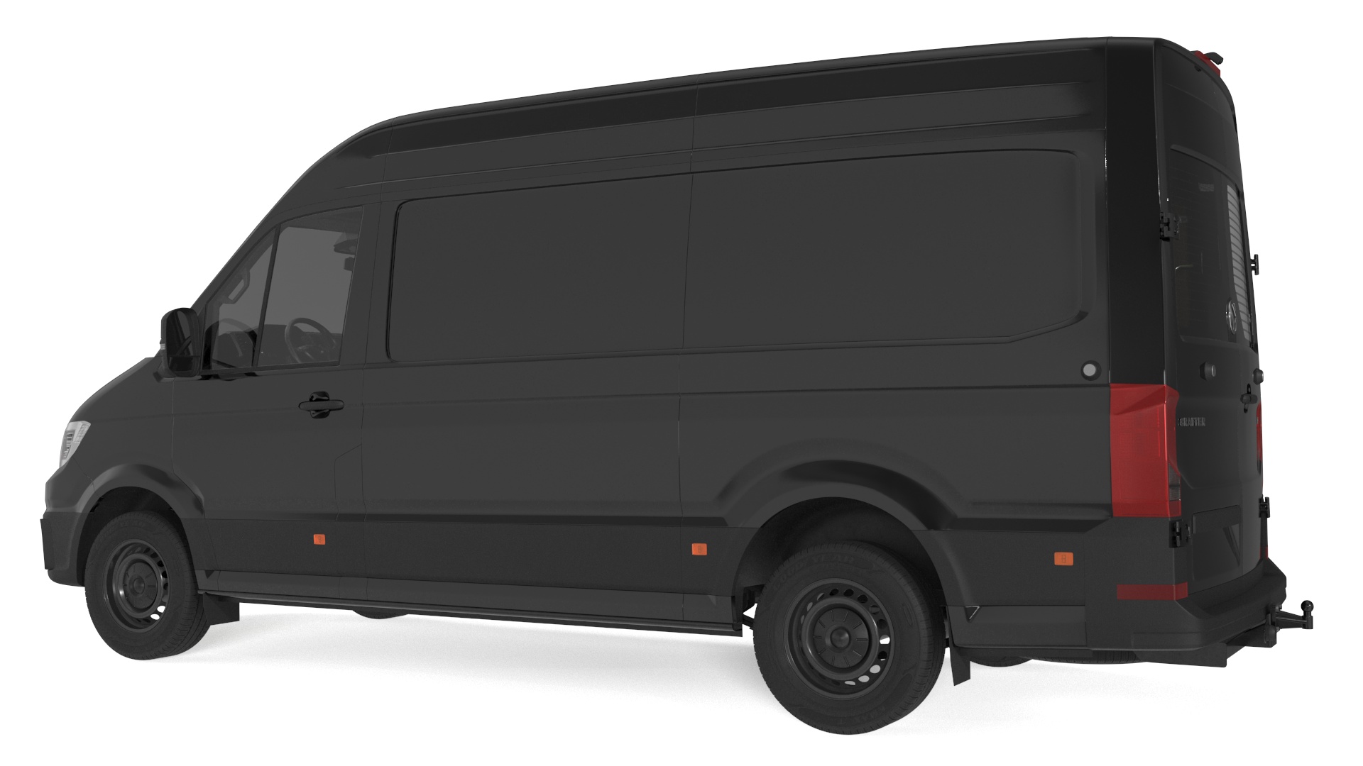 Volkswagen Crafter Van 2024 Black Color 3D model