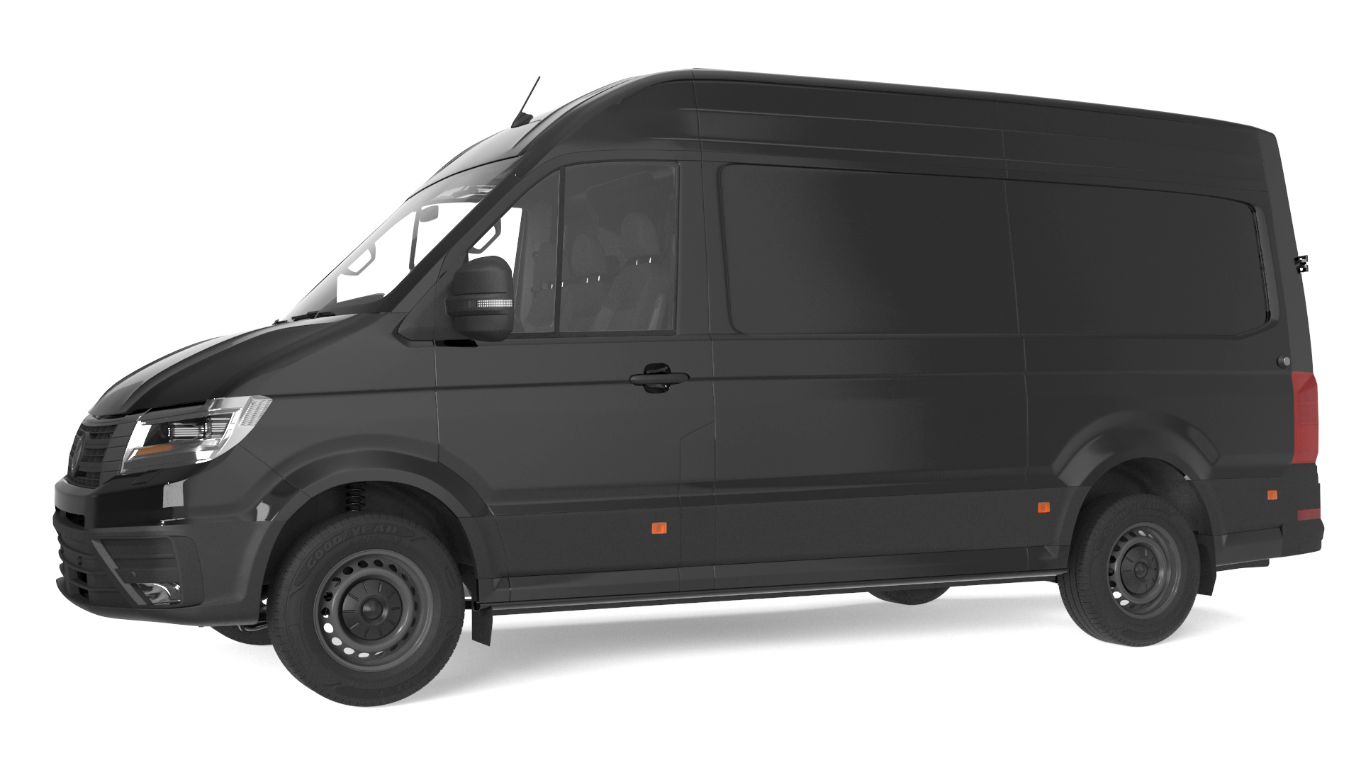 Volkswagen Crafter Van 2024 Black Color 3D model